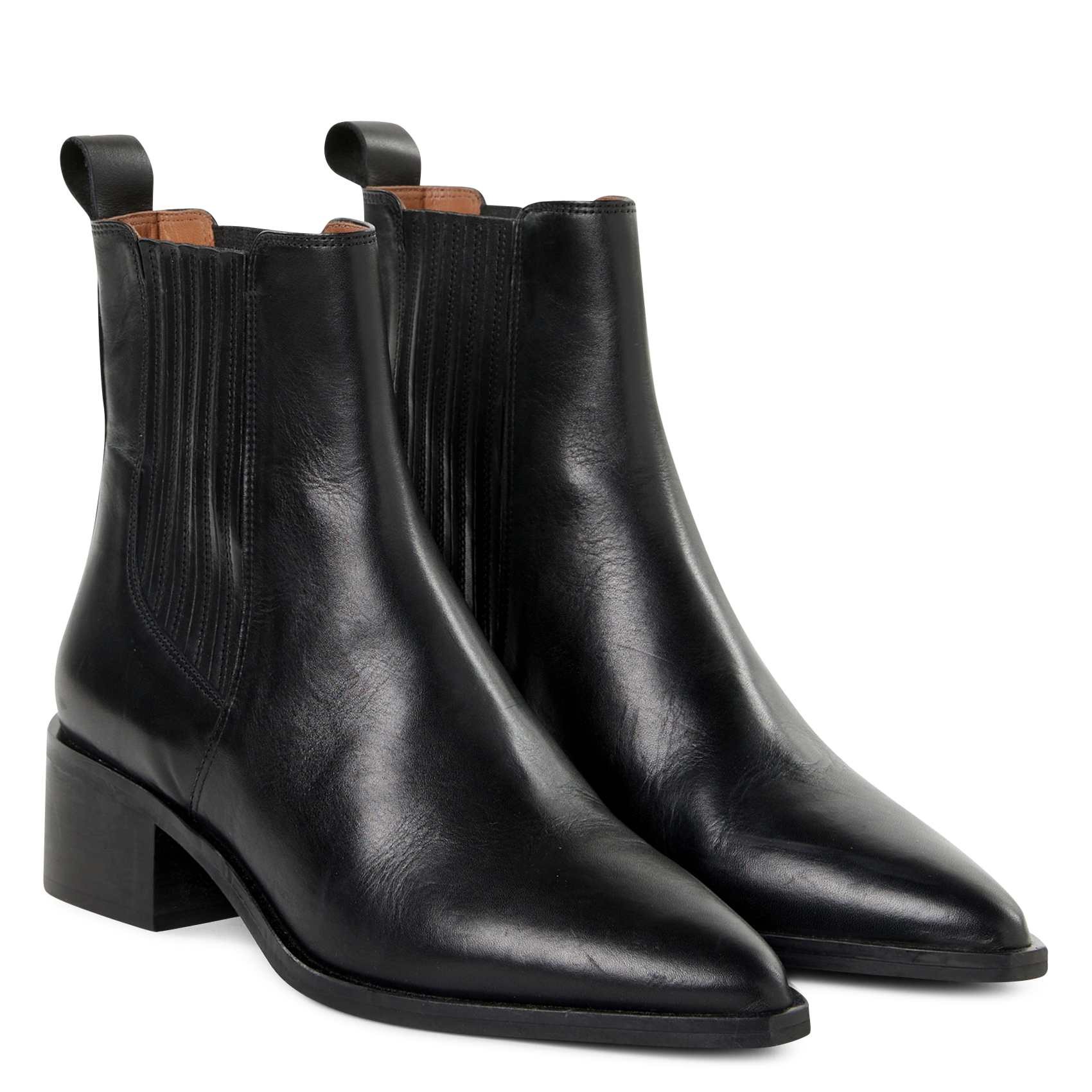 Metallic leather ankle boots  SAISON 1865 Black