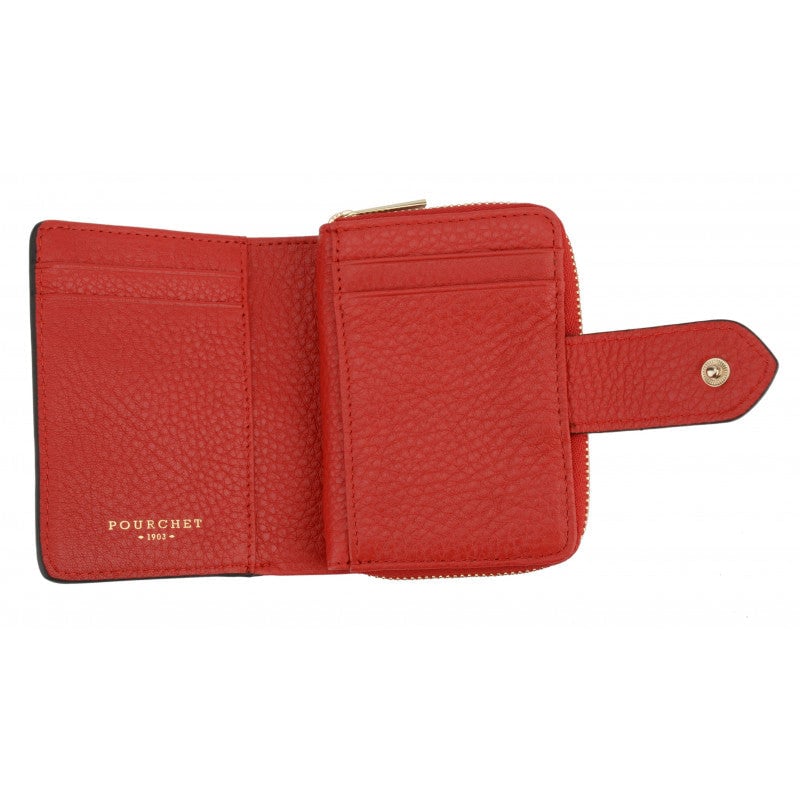Porte-monnaie - cuir de veau POURCHET Rouge