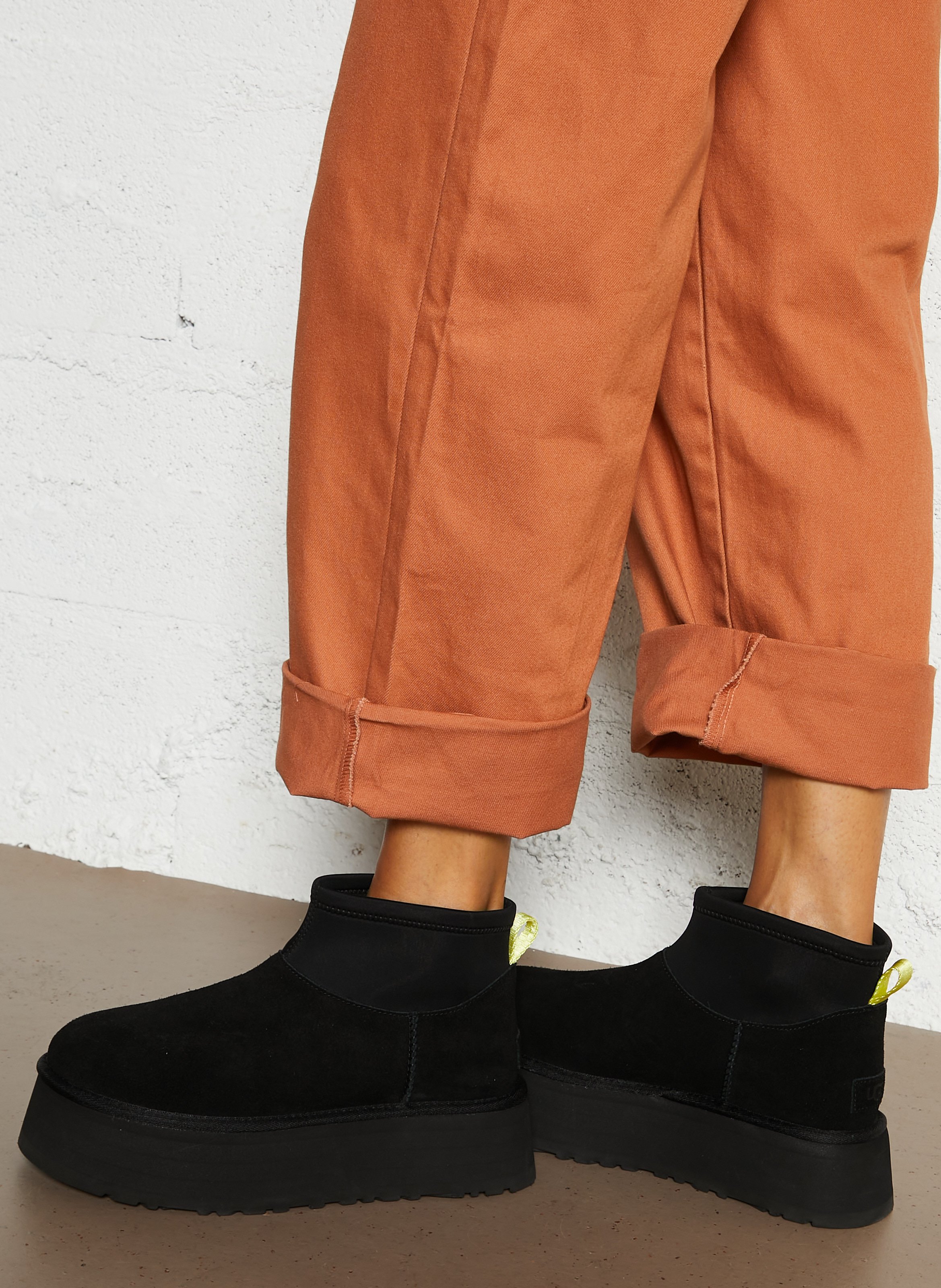 Bottines compensées en cuir mélangé UGG Noir