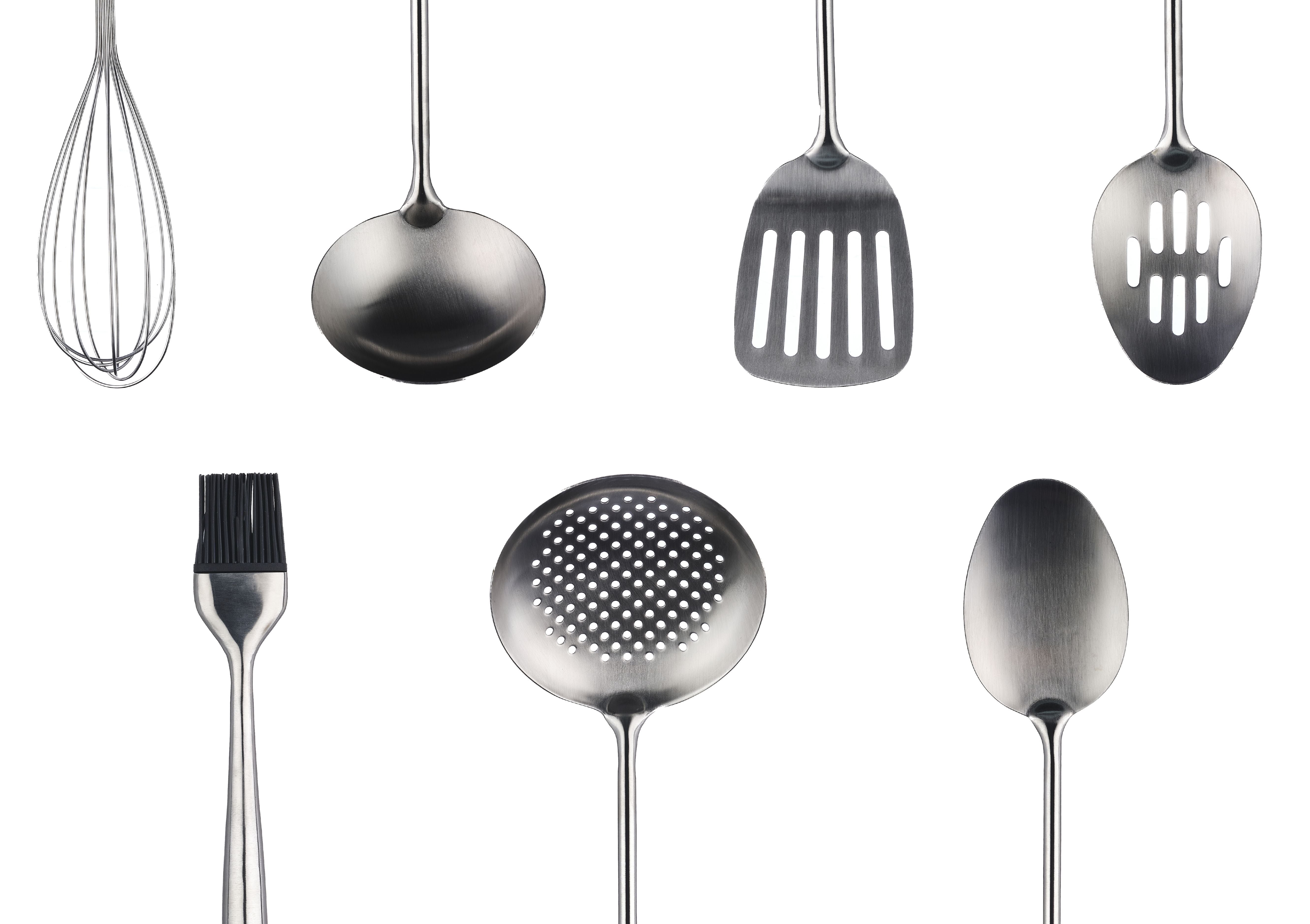 Stainless Steel Kitchen Utensil Set - 10 pieces BJORN Grey