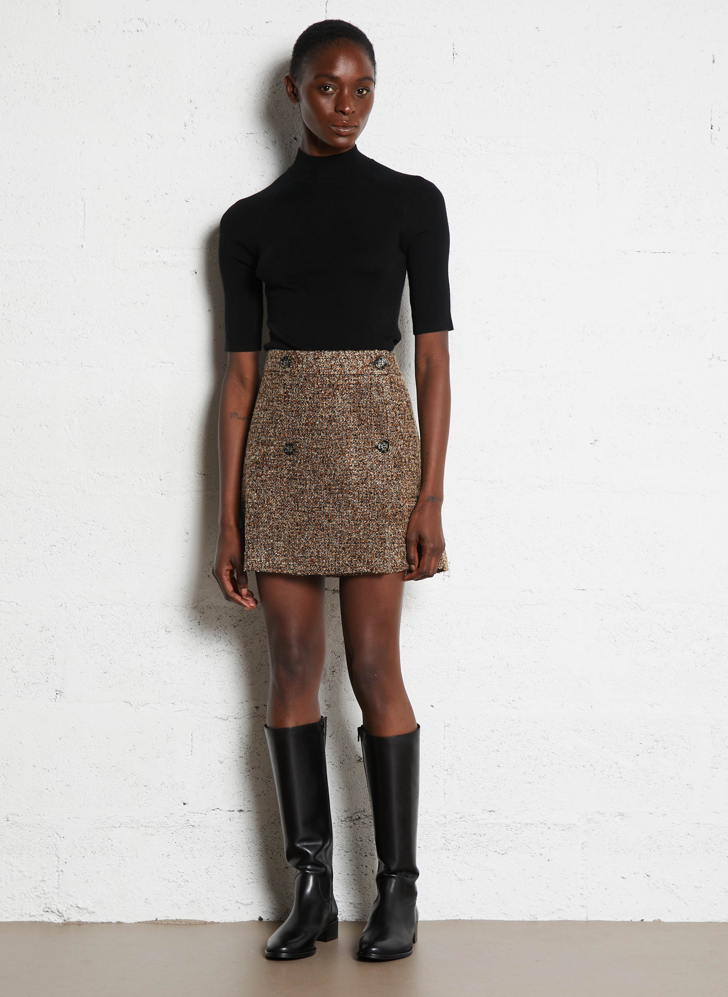 Flared tweed skirt PETITE MENDIGOTE Multicolored
