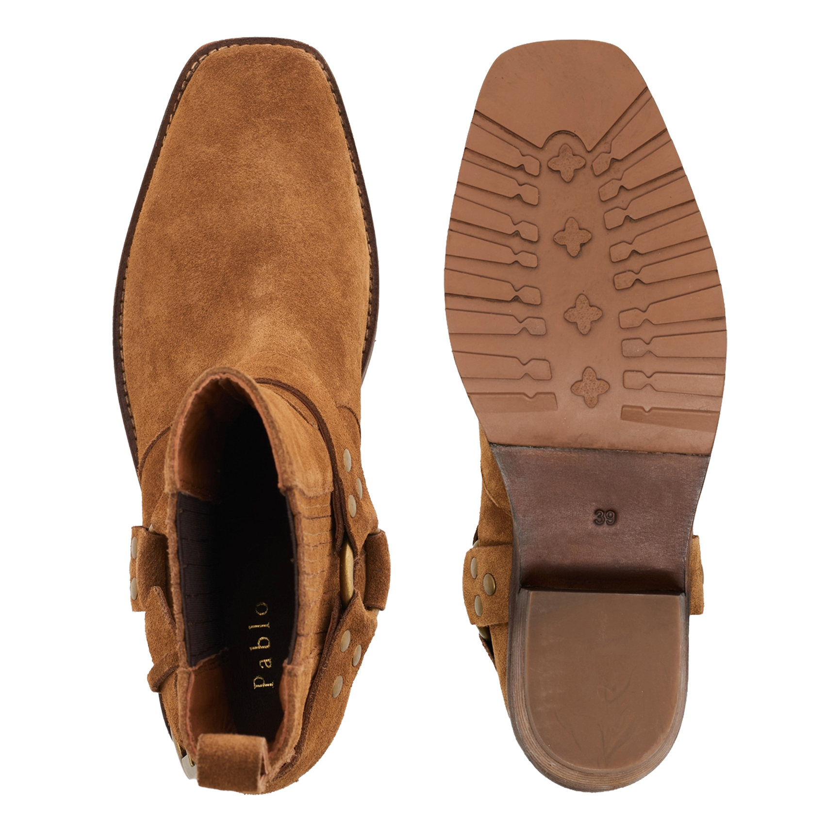 Suede leather slip-on ankle boots PABLO Brown