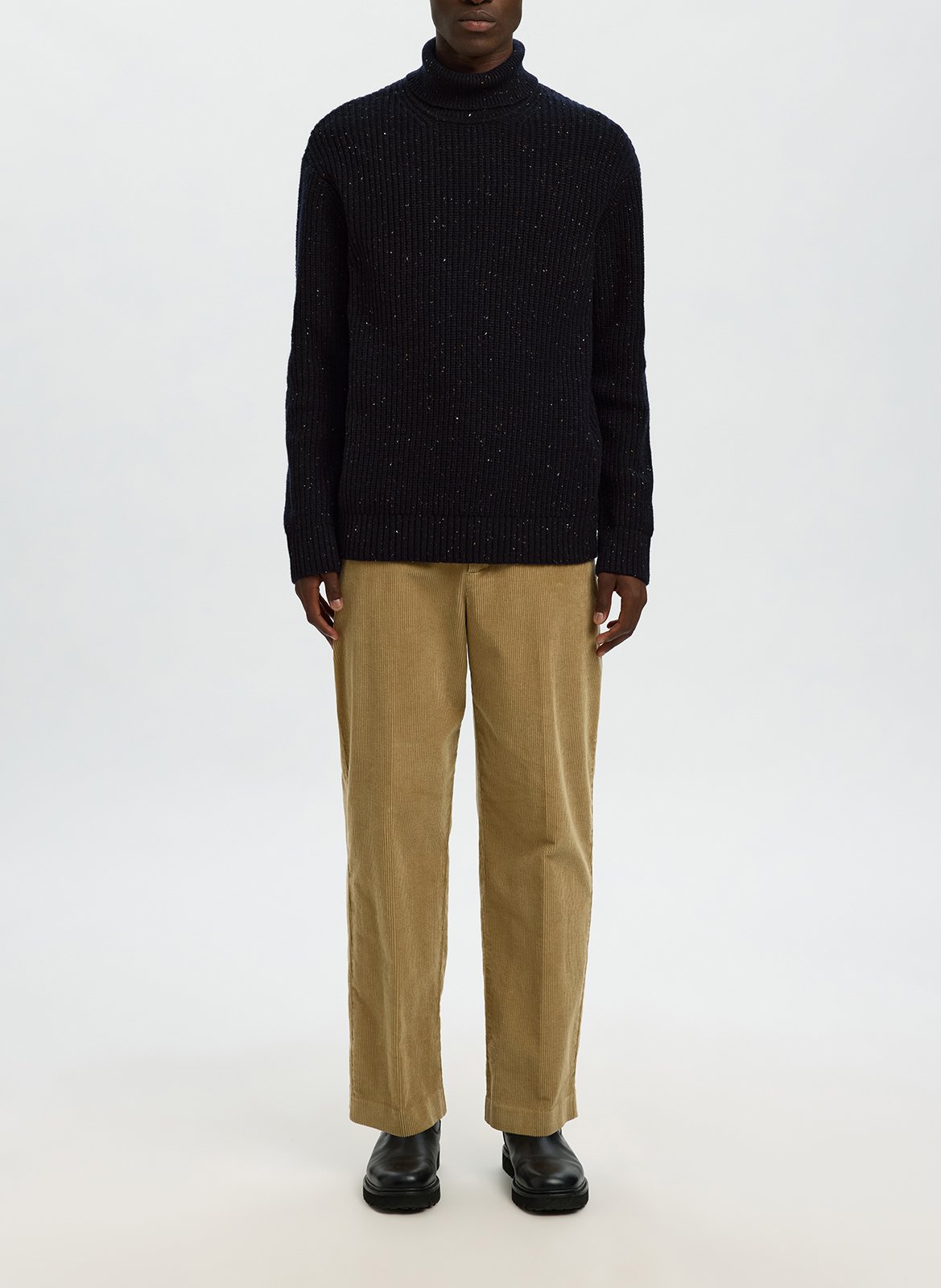 Pull col roulé en laine mélangée SELECTED Bleu