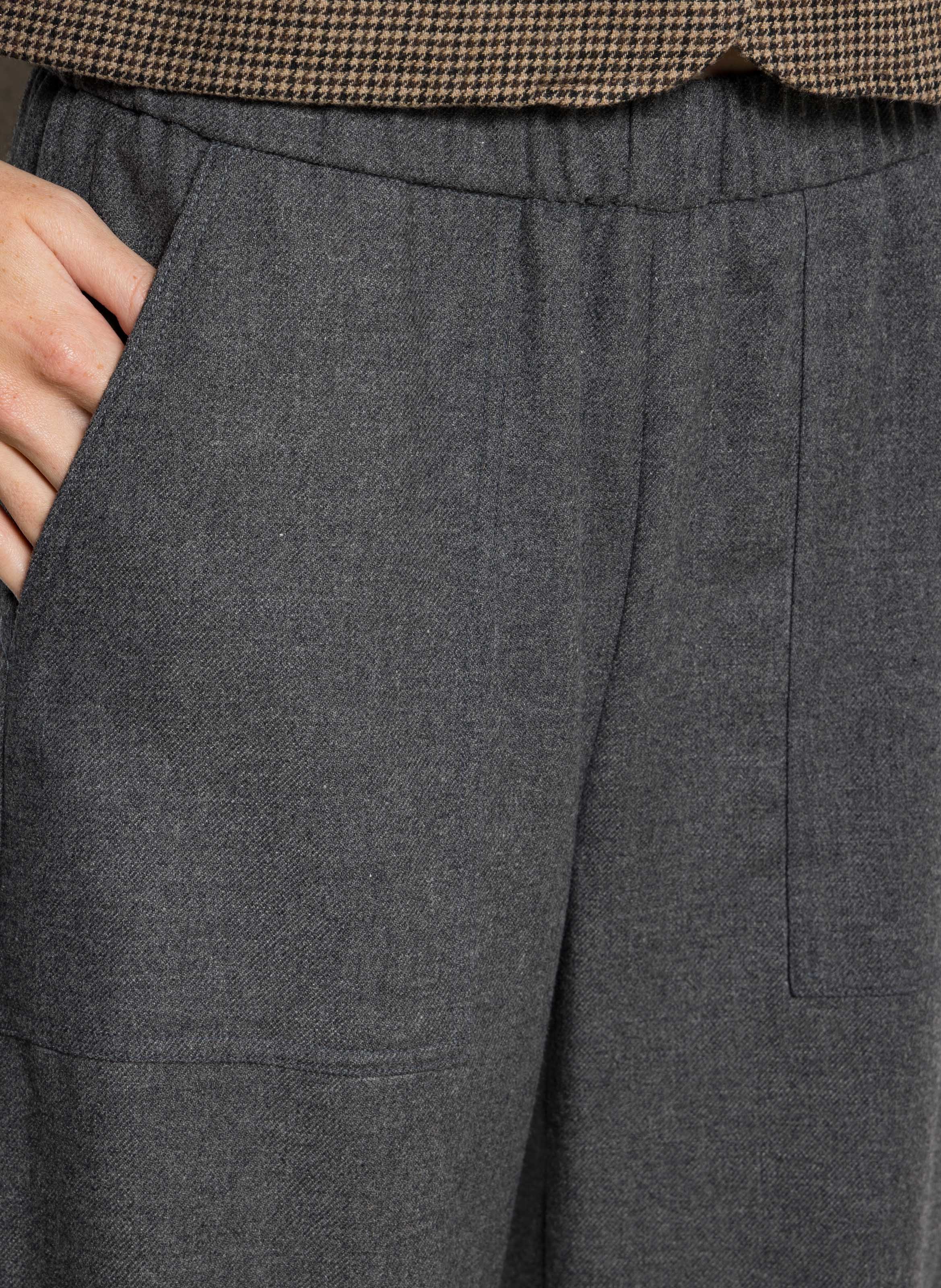 Declic wool-blend loose-fit trousers DIEGA Grey