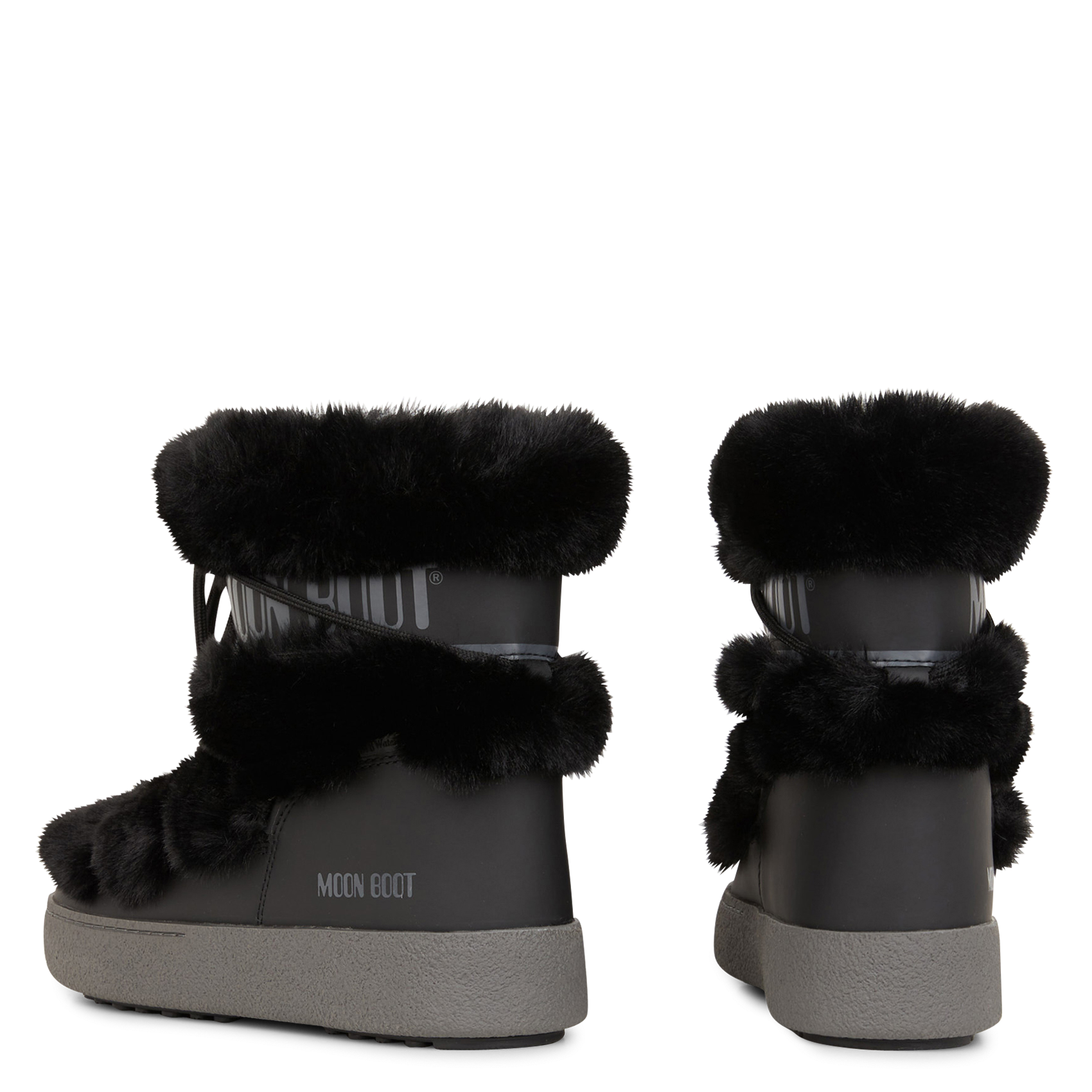 Boots à lacets à détail fourrure MOON BOOT Noir