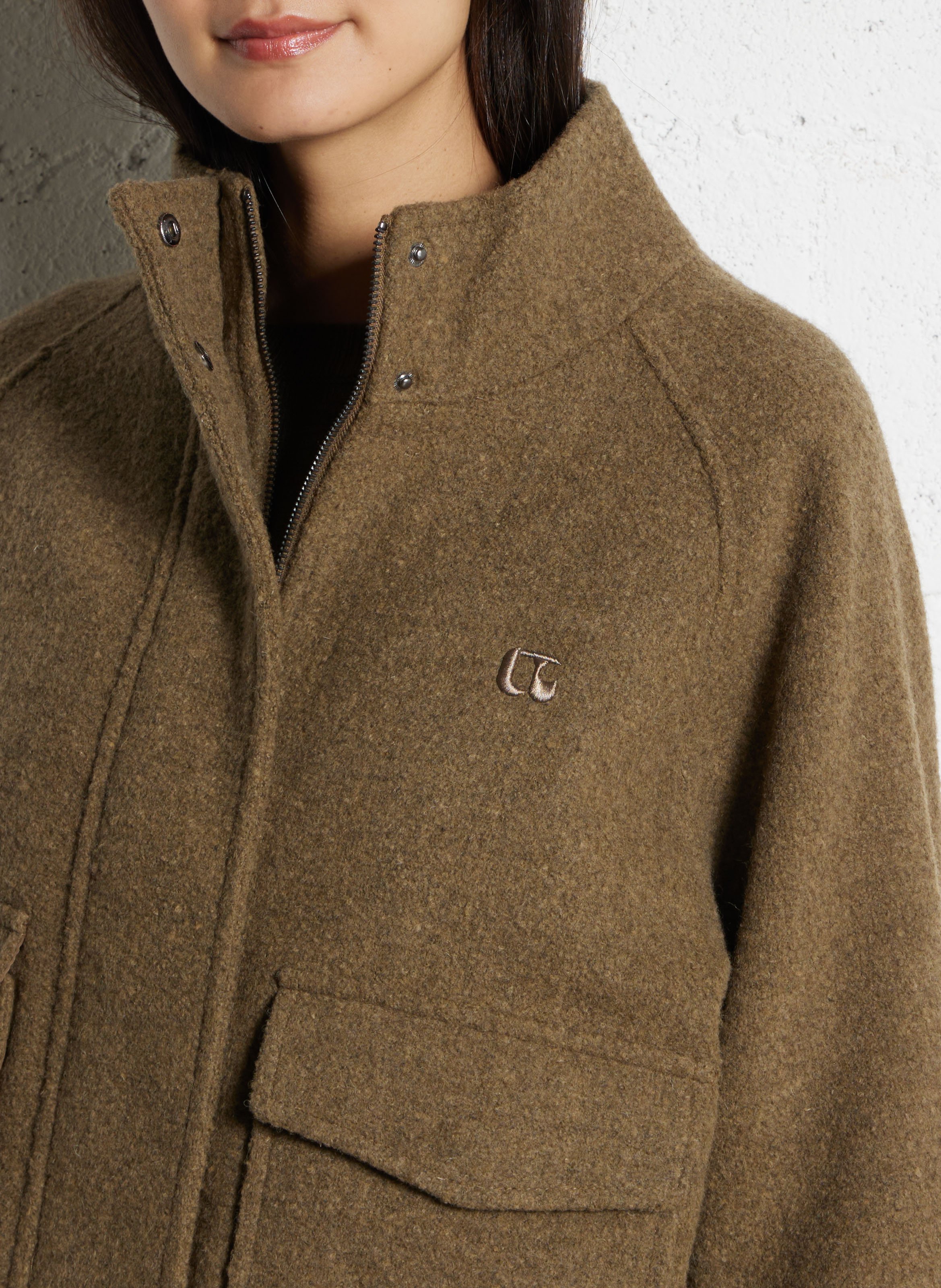 Veste droite unie col montant LE TEMPS DES CERISES Blanc