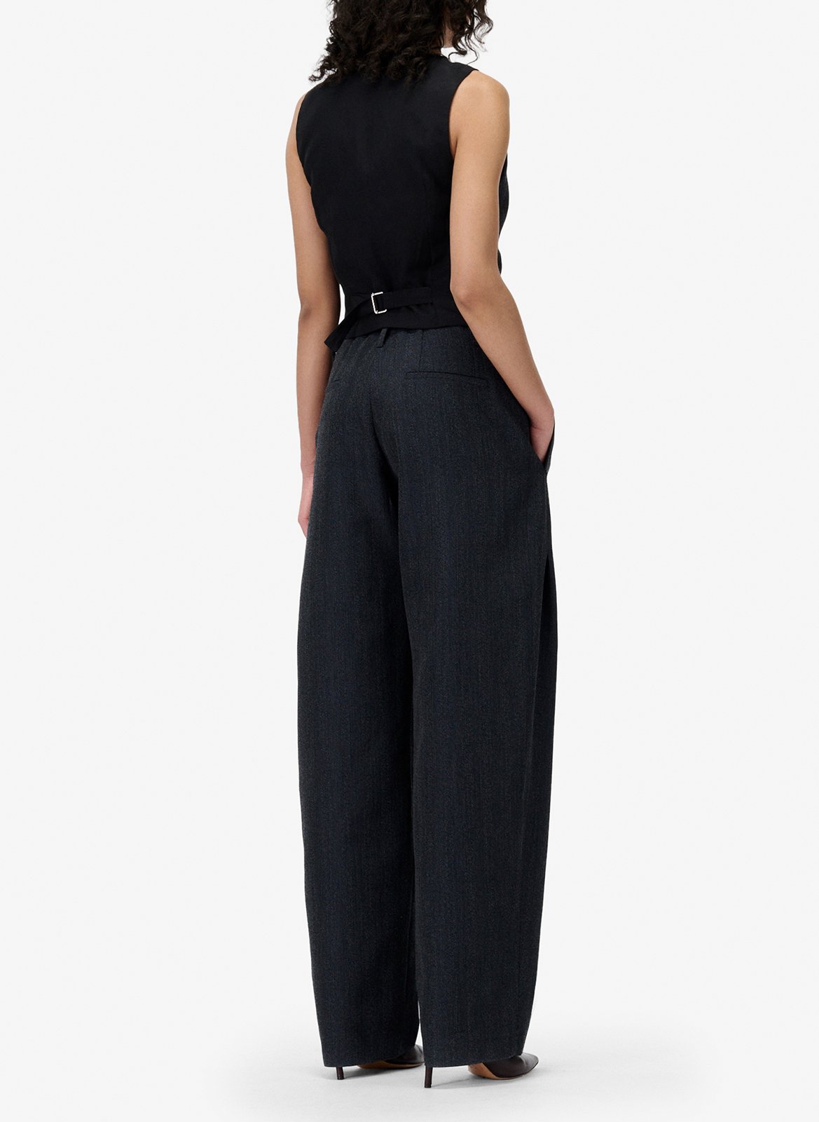 Veston tailleur sans manches en laine mélangée IRO Bleu