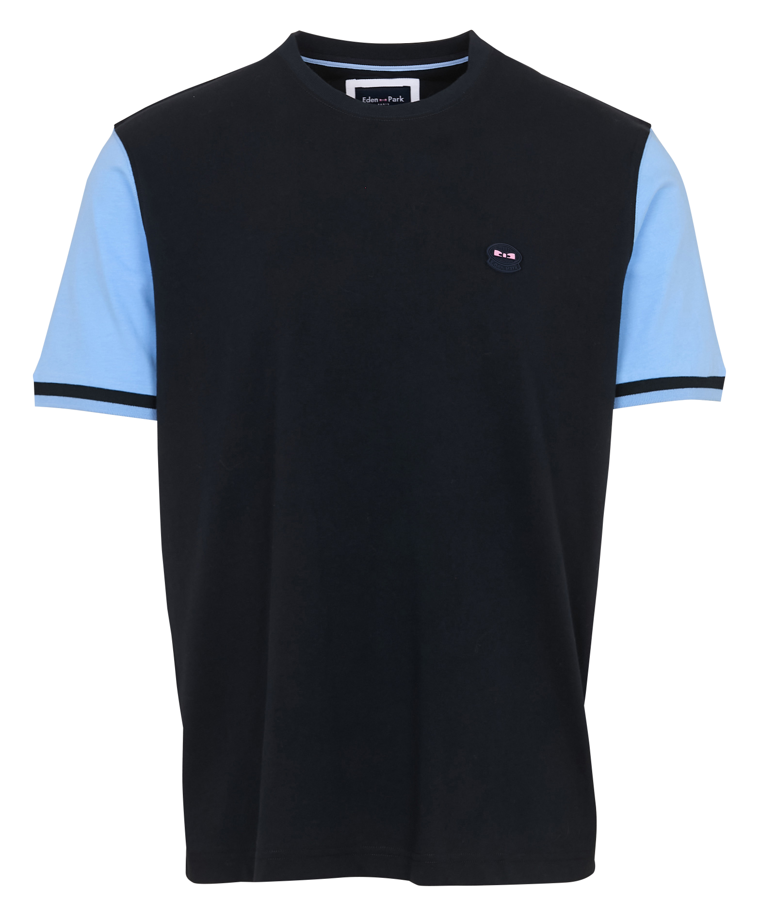 Bicolor straight cotton t-shirt EDEN PARK Pink