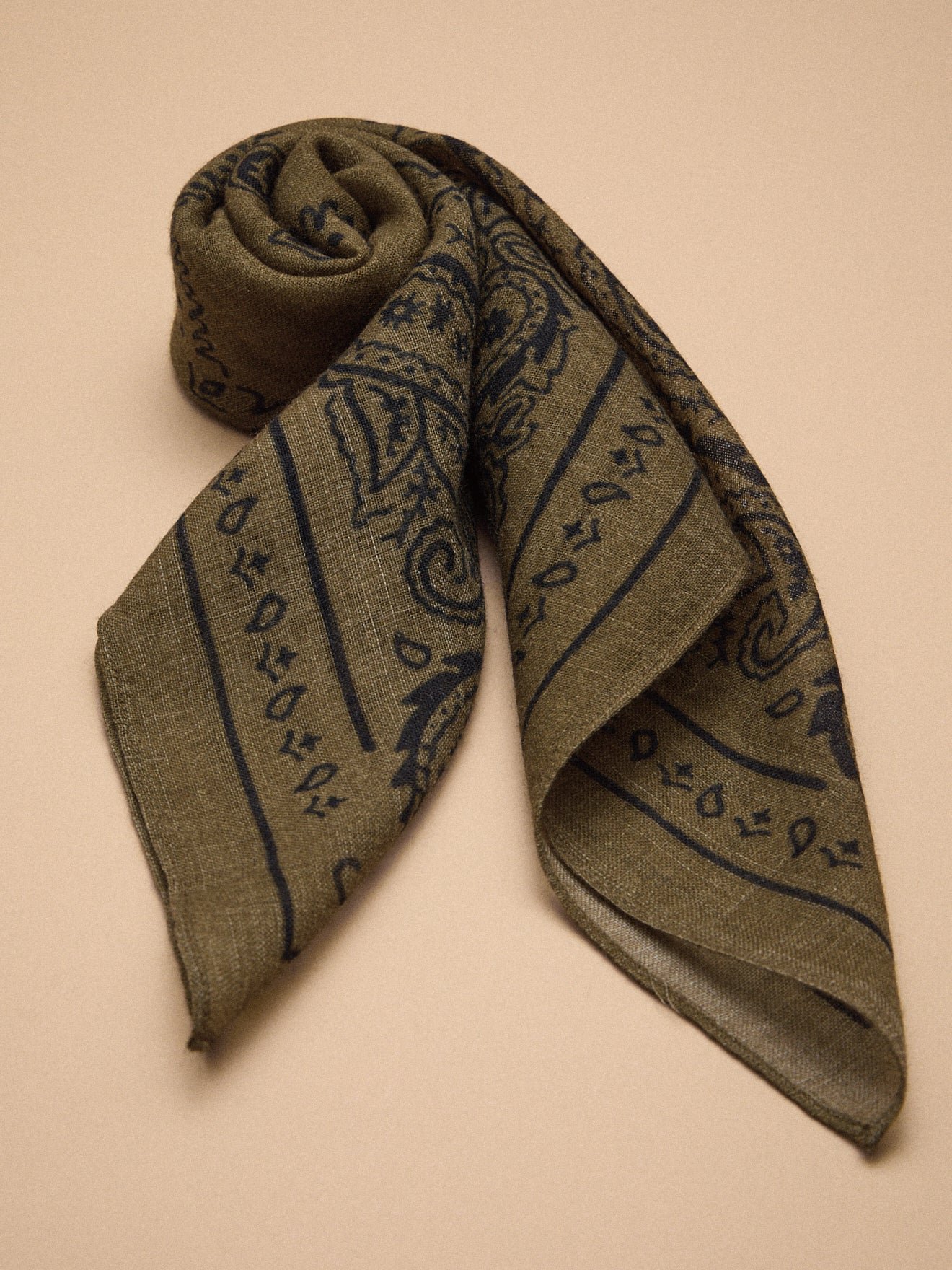 Printed wool bandana for all genders CYRILLUS Green