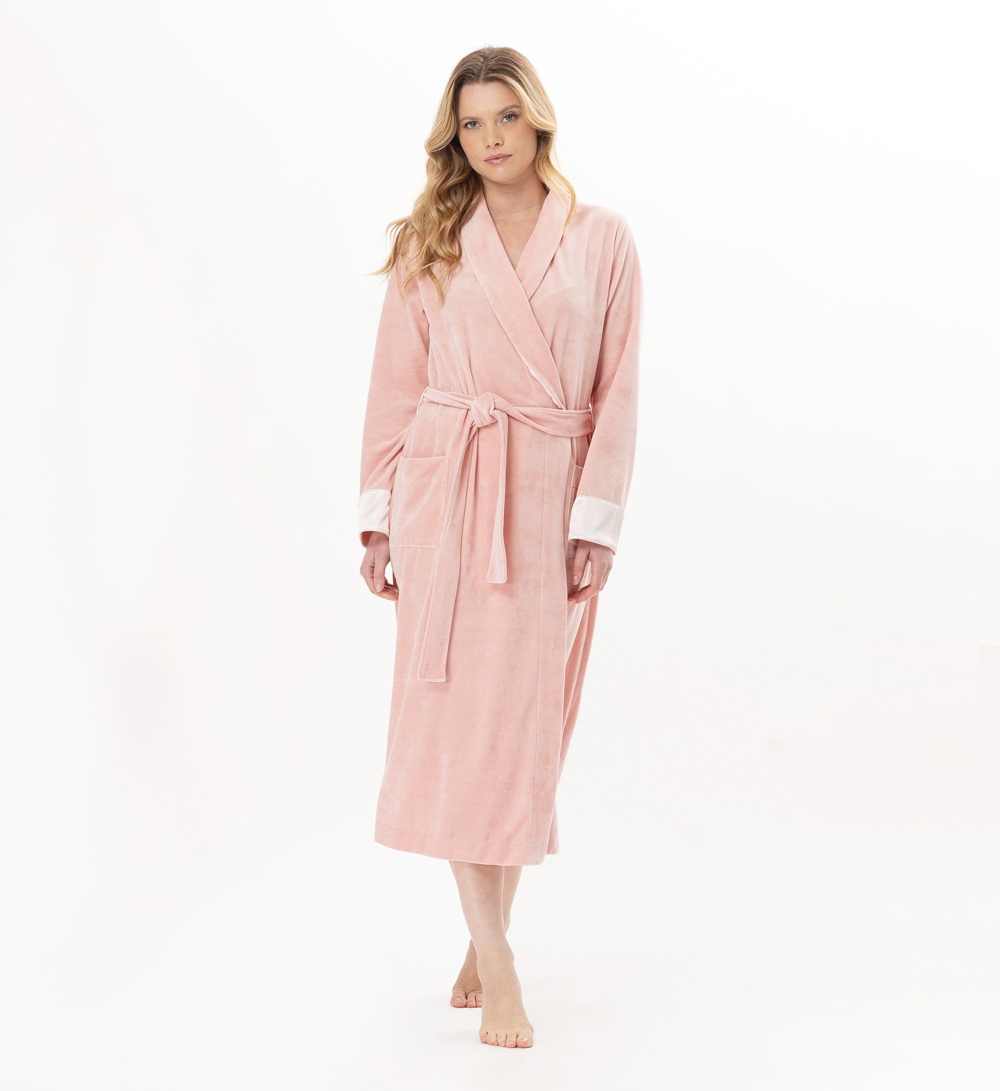 Crossed velvet dressing gown LE CHAT Pink