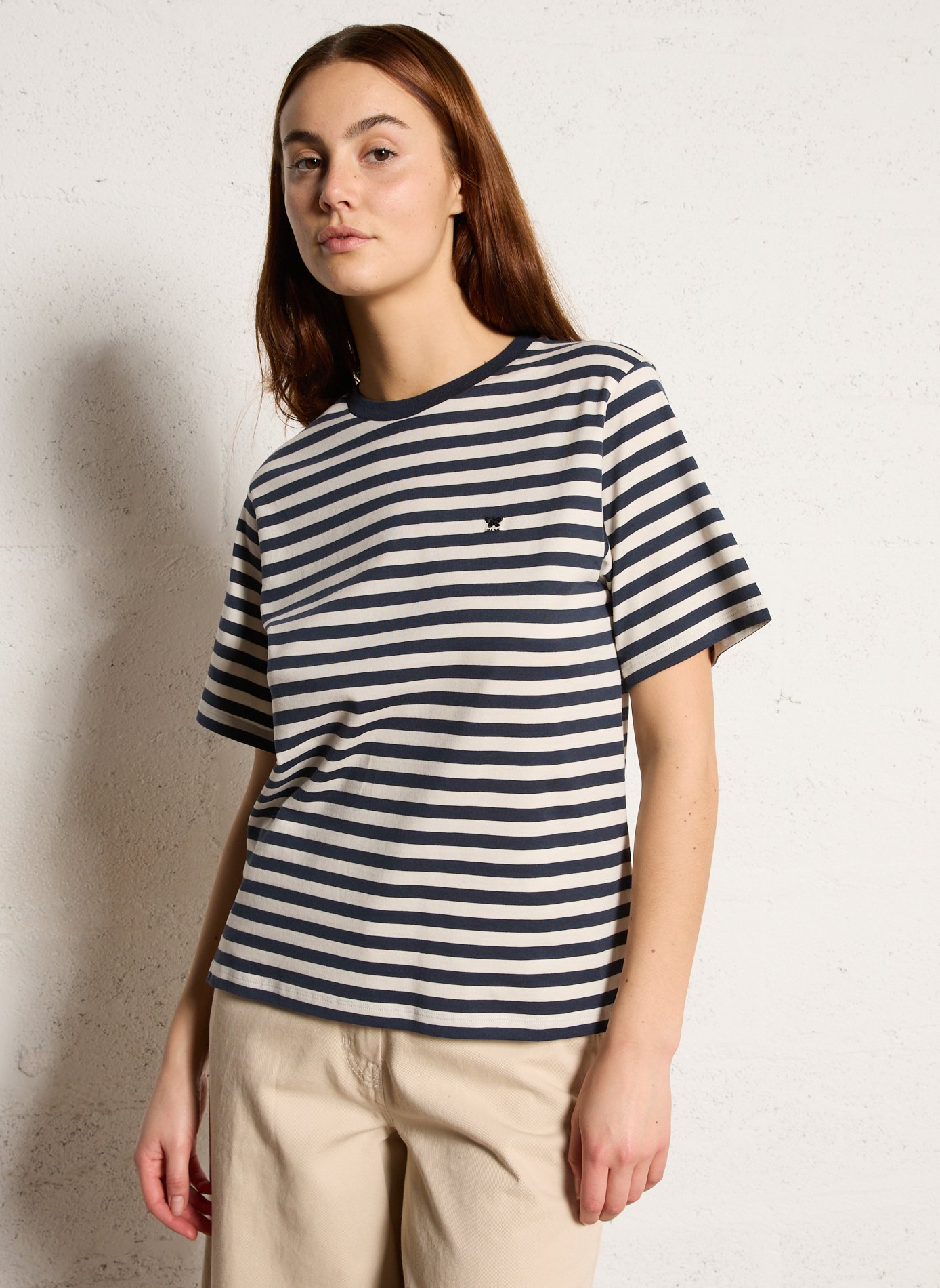 Tee-shirt droit col rond en coton MAX MARA WEEK END Beige