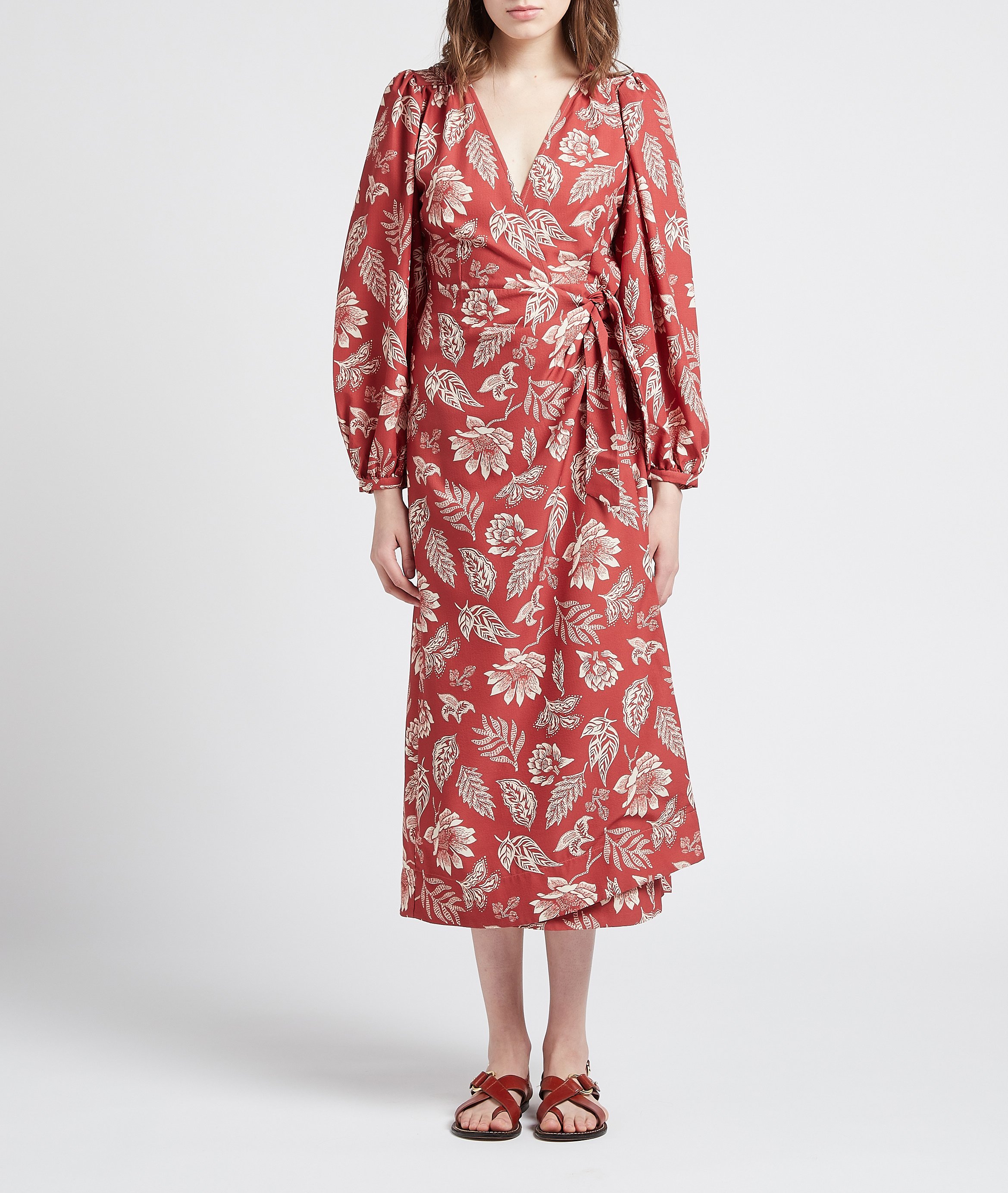 Printed wrap dress THE NEW SOCIETY Red