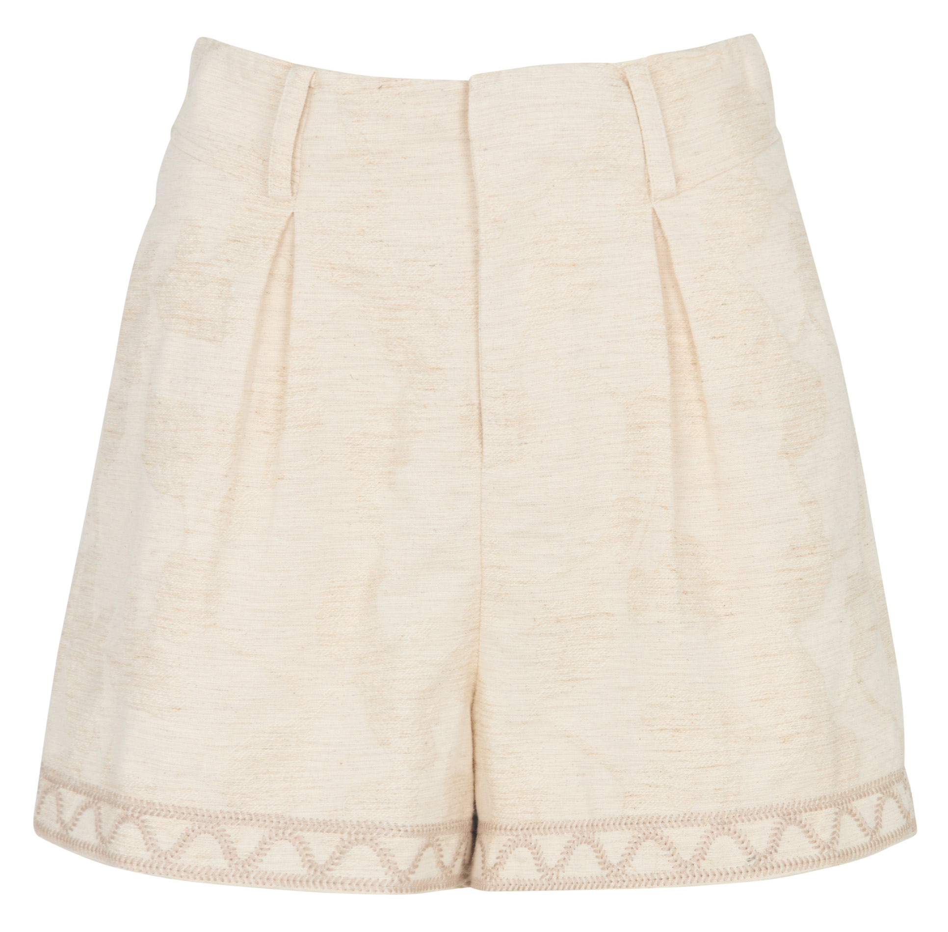 Short en coton et lin THE KORNER Blanc
