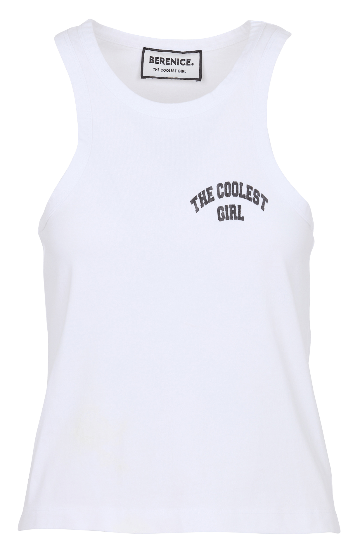 Débardeur droit col rond en coton BERENICE Noir