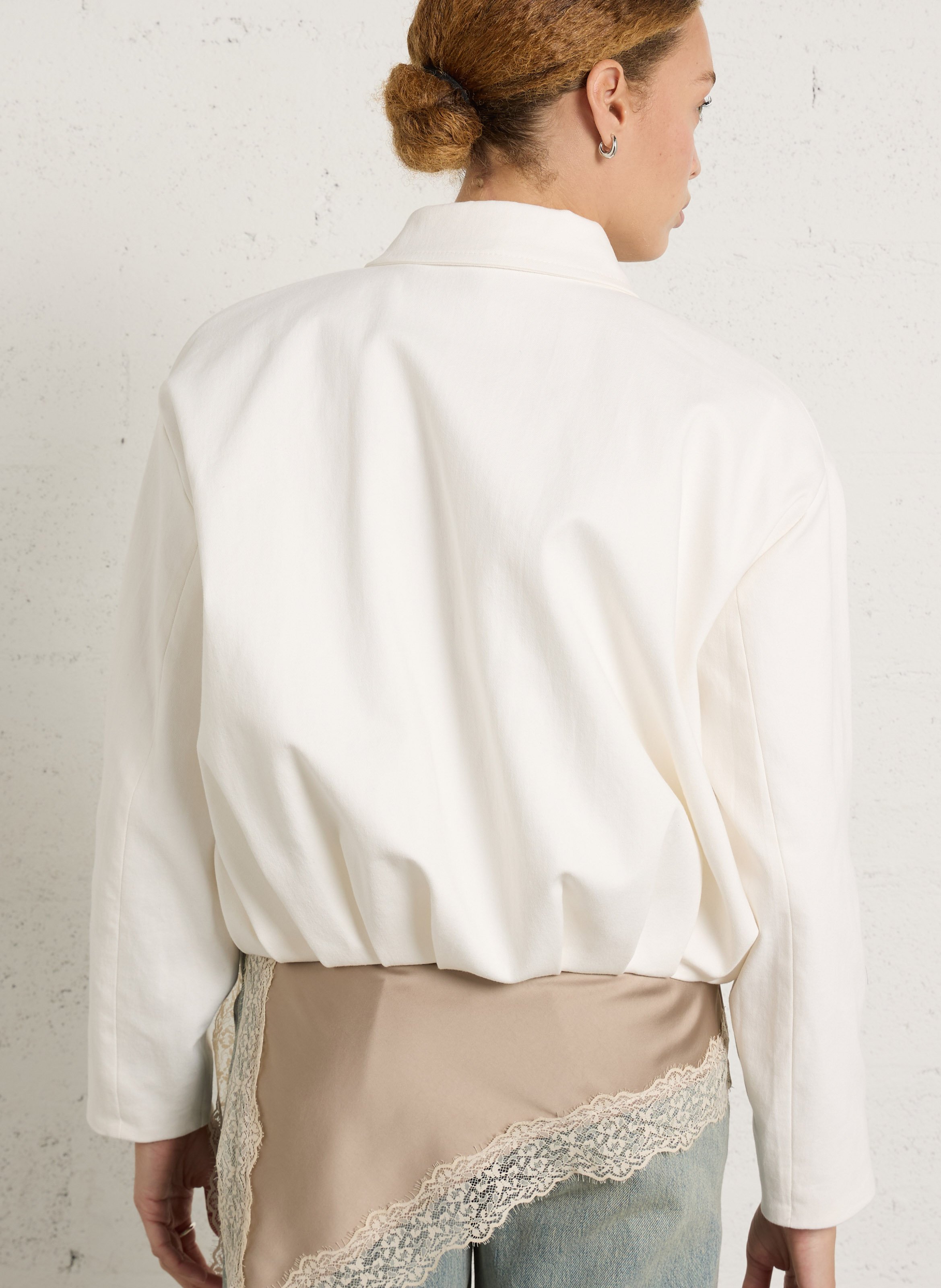 Korte effen ritssluiting jas IMPERIAL Beige