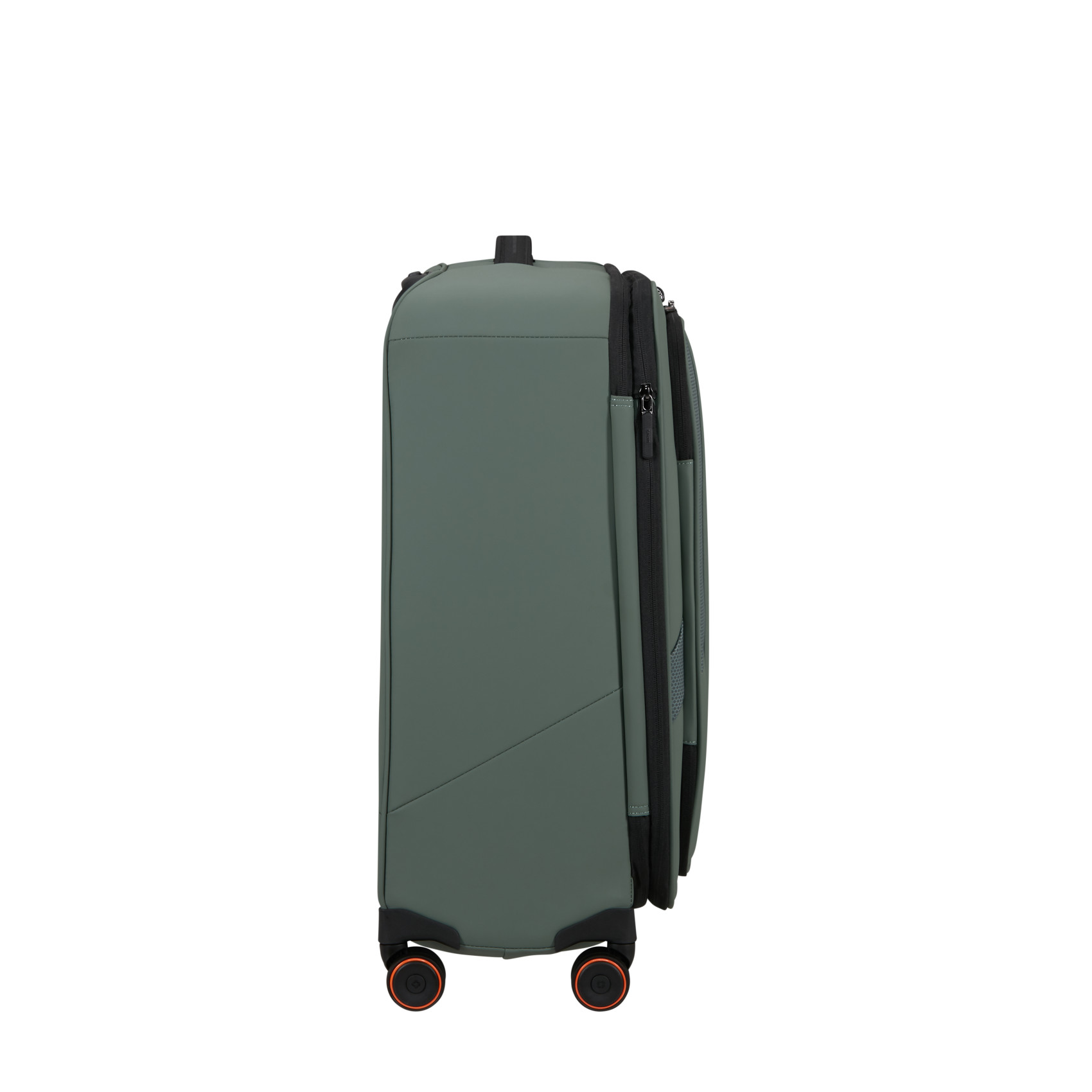 Glazed 4-Wheel Medium Suitcase Green