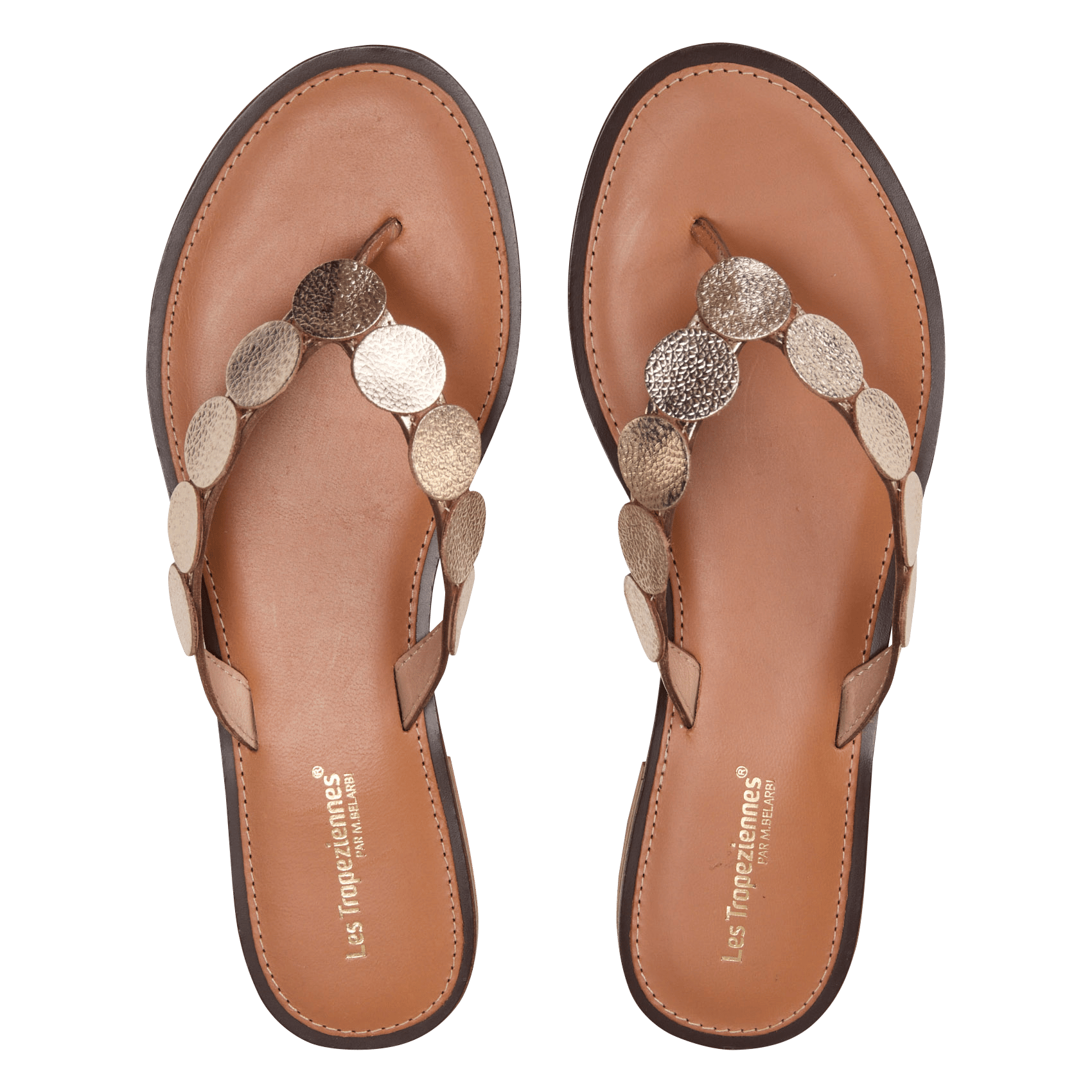 Leren sandalen LES TROPEZIENNES PAR M.BELARBI Goudkleurig