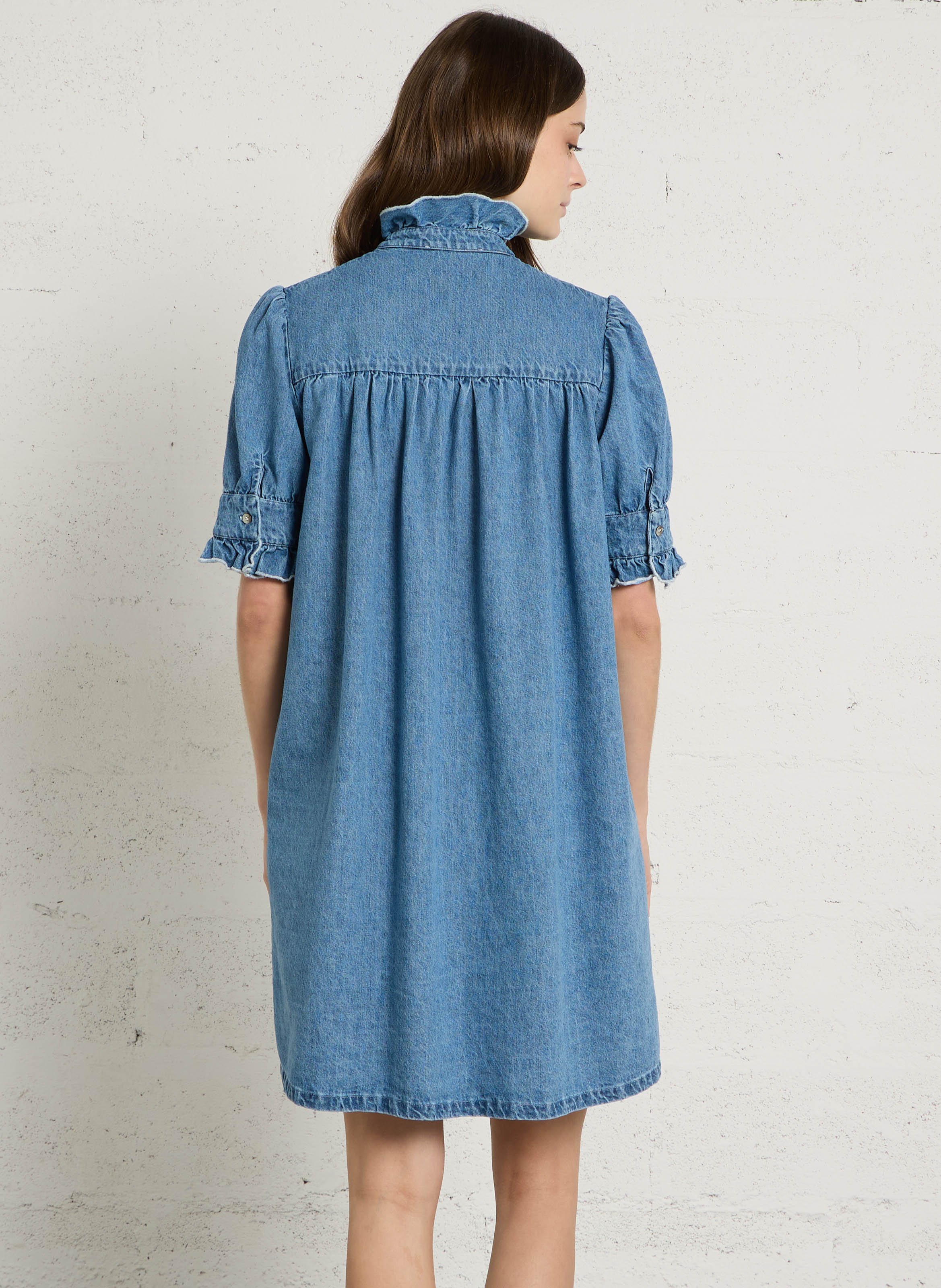Robe courte en denim SUZIE WINKLE Bleu