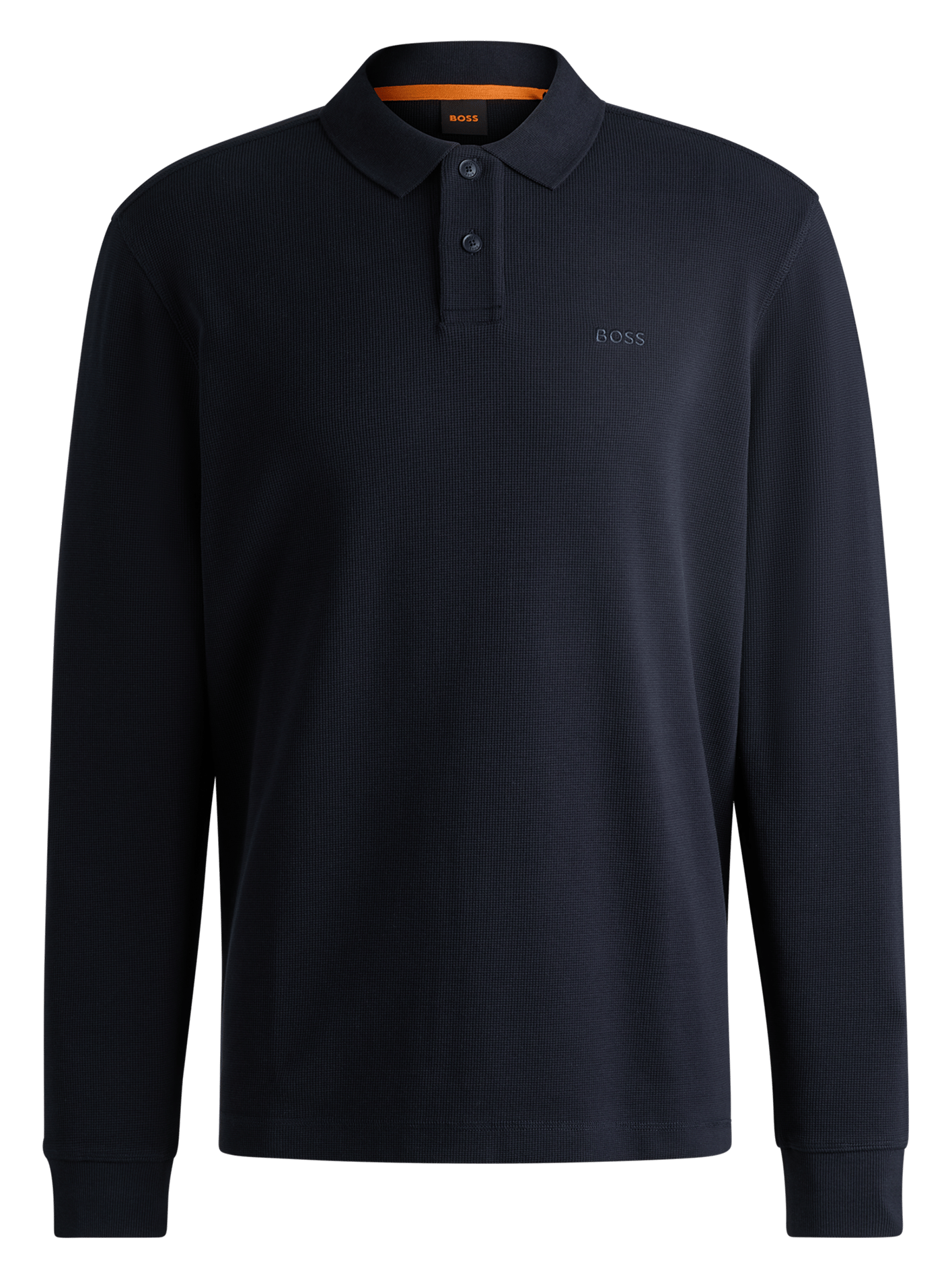 Polo droit en coton mélangé BOSS Bleu