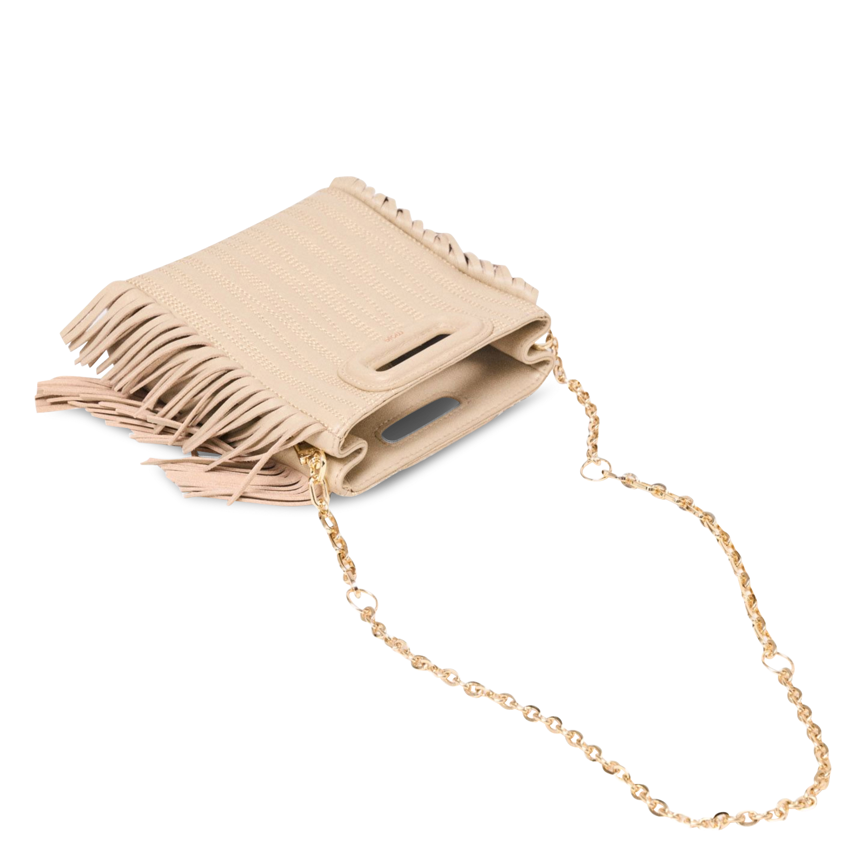 Sac bandoulière en cuir MAJE Beige