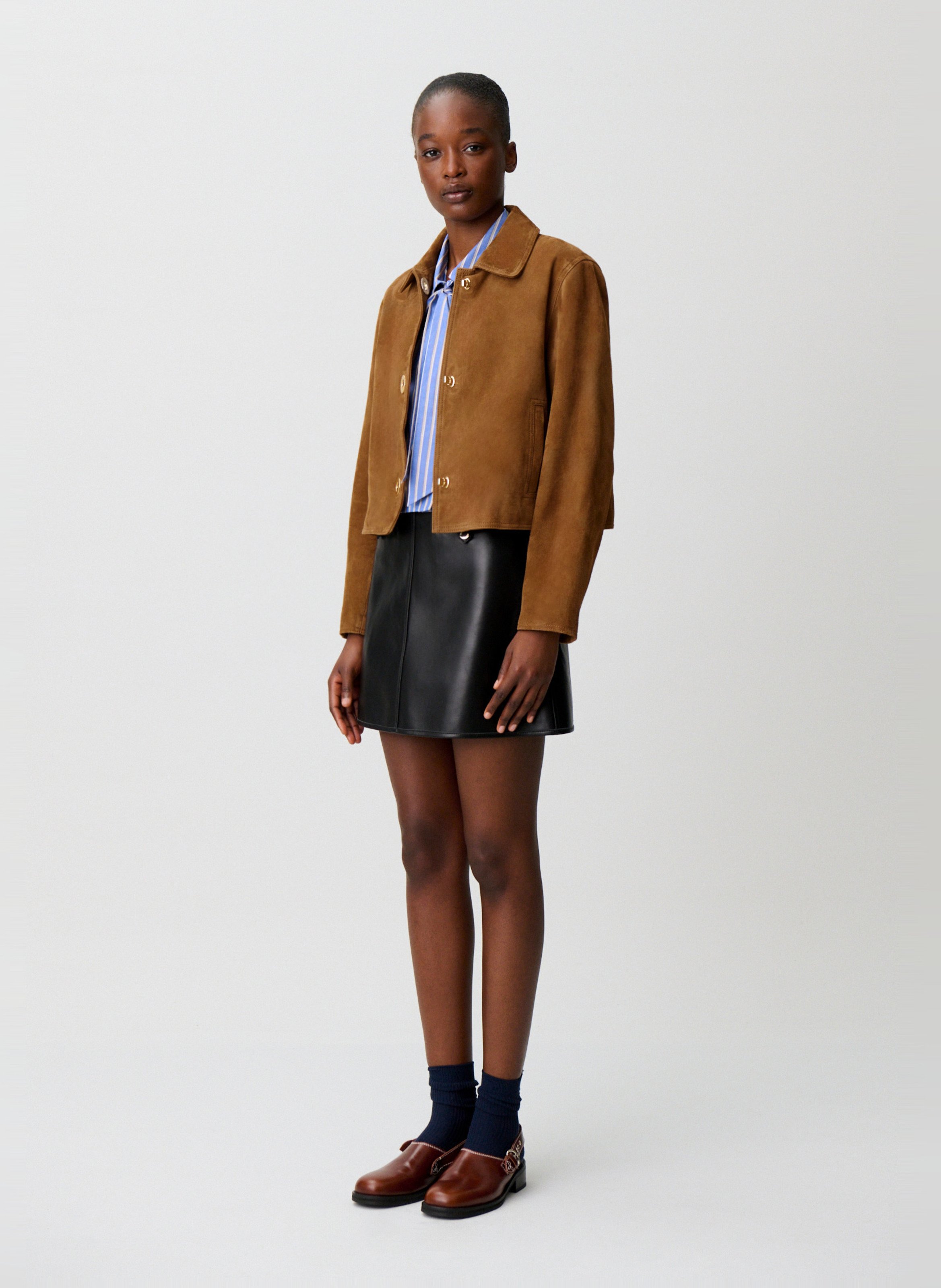 Blouson en suède CLAUDIE PIERLOT Beige
