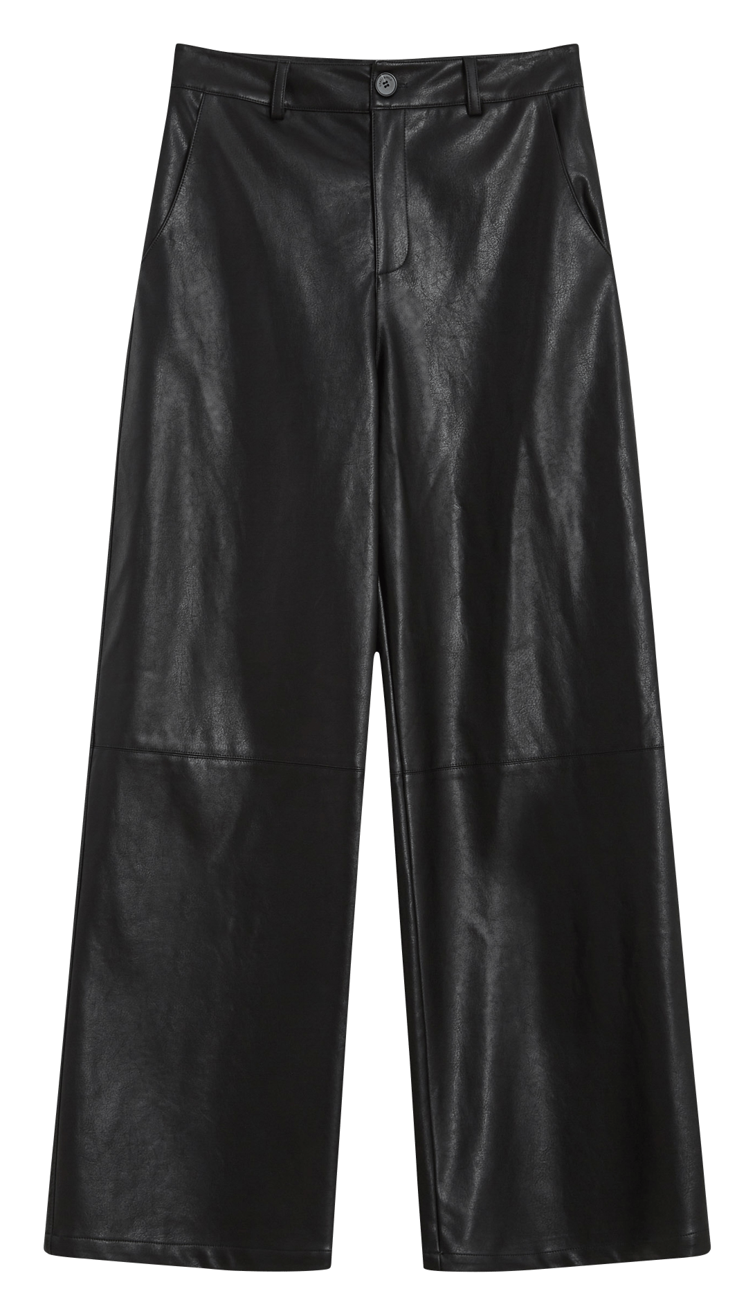 Breite Barrel-Lederhose GRACE ET MILA Schwarz