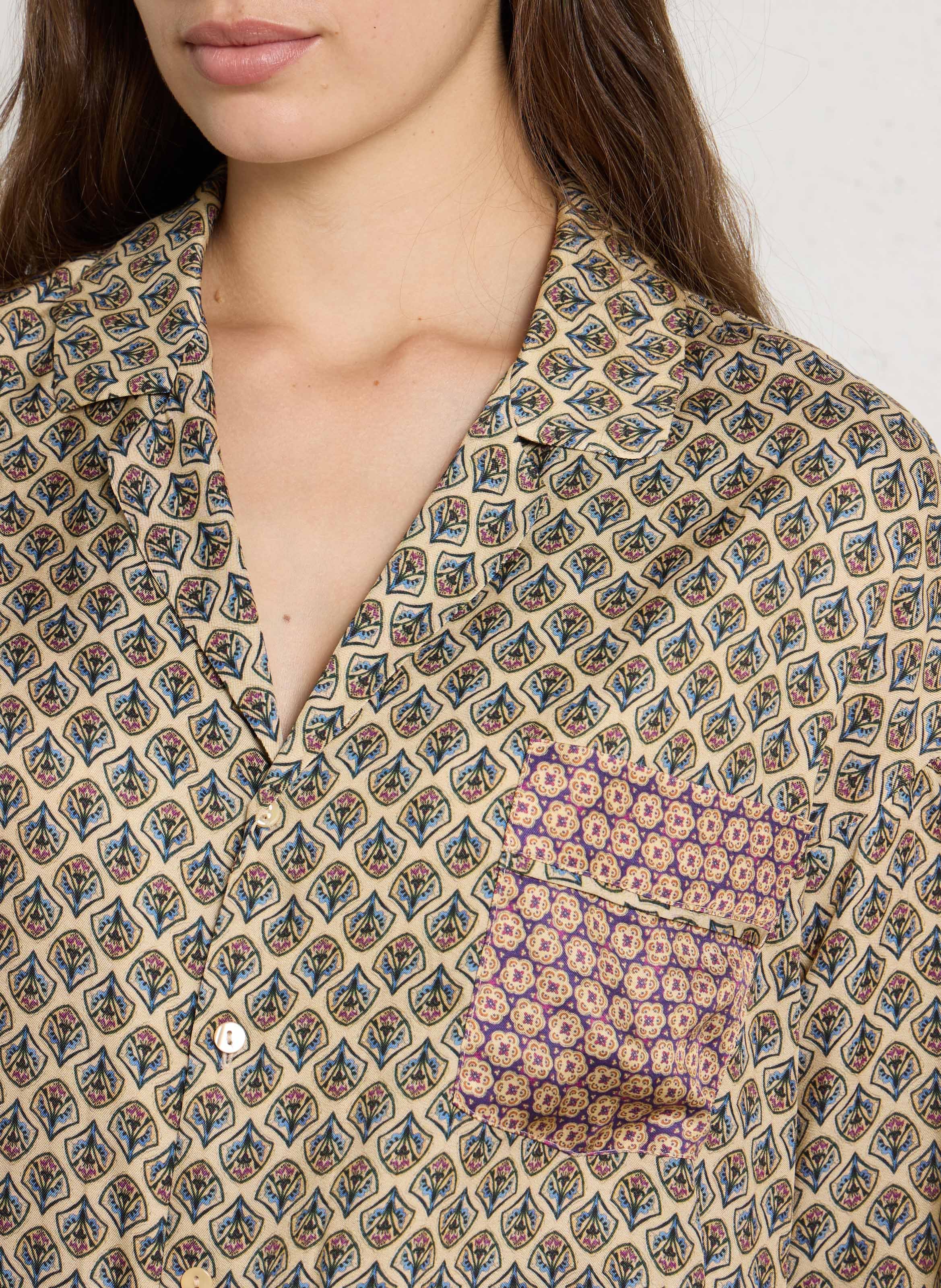 Tailored collar straight printed shirt MOMONI Multicolored