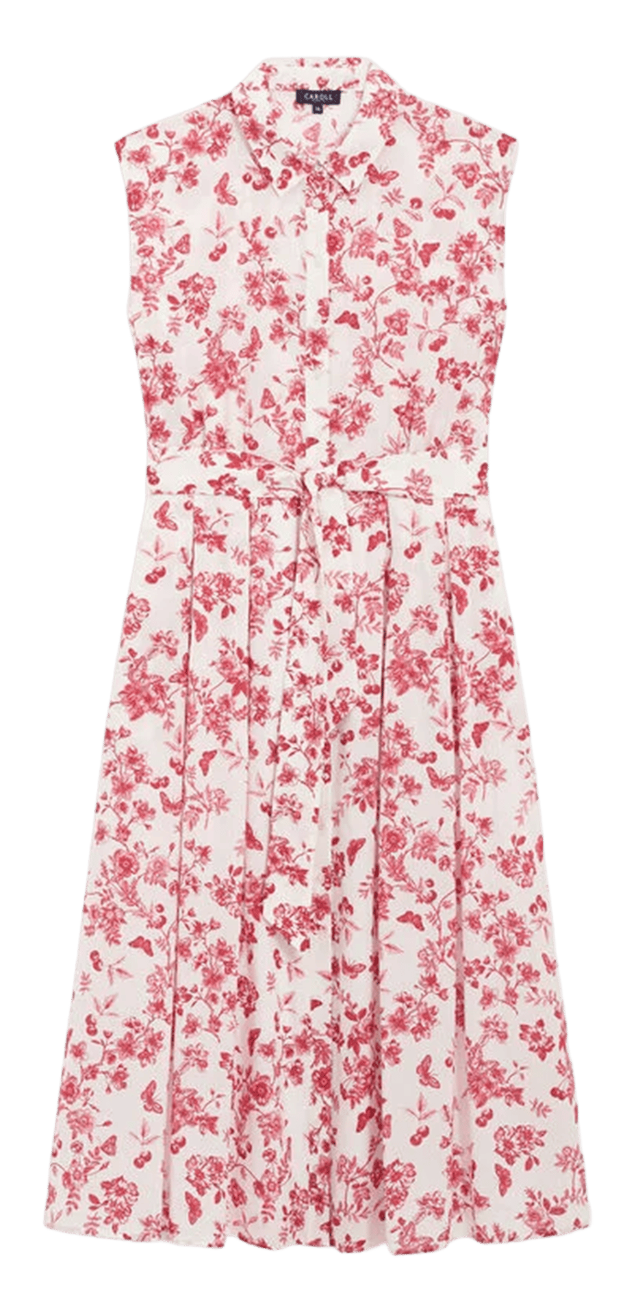 Midi jurk met riem en patronen | Beige CAROLL Dames