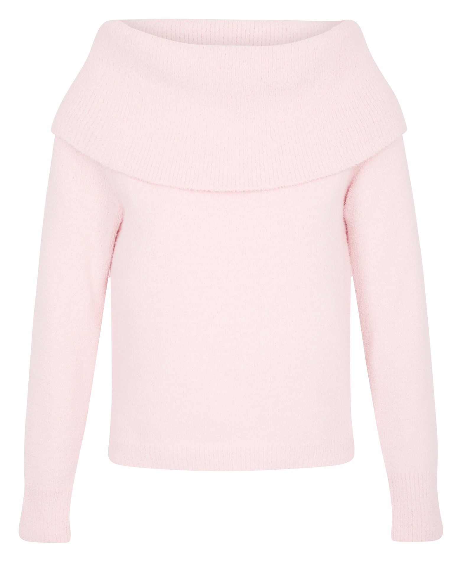 Anliegender Bardot-Pullover aus Strick MORGAN Rosa