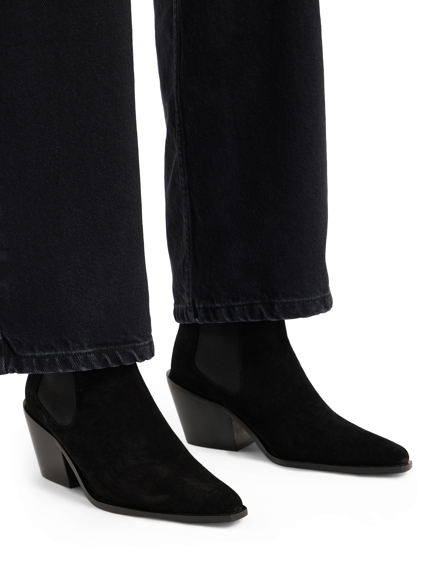 Velvet leather mid-calf boots SAISON 1865 Black