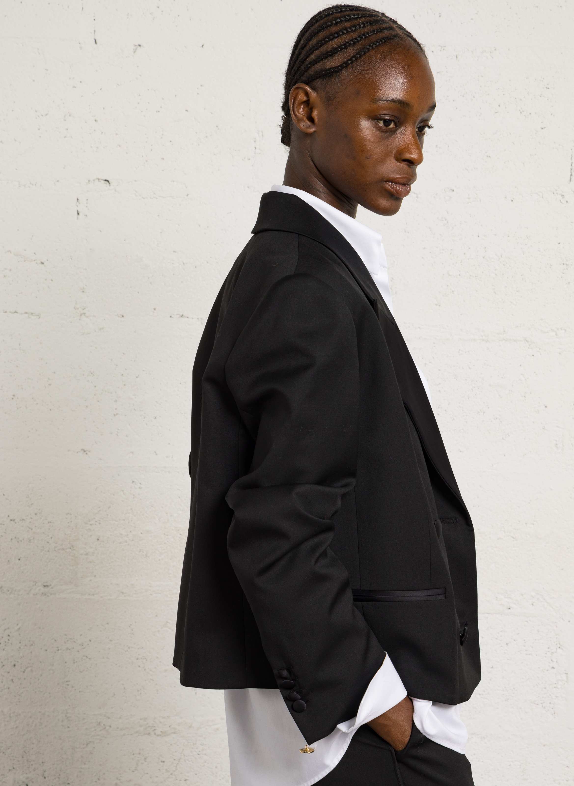 Veste col tailleur en laine MARGAUX LONNBERG Noir