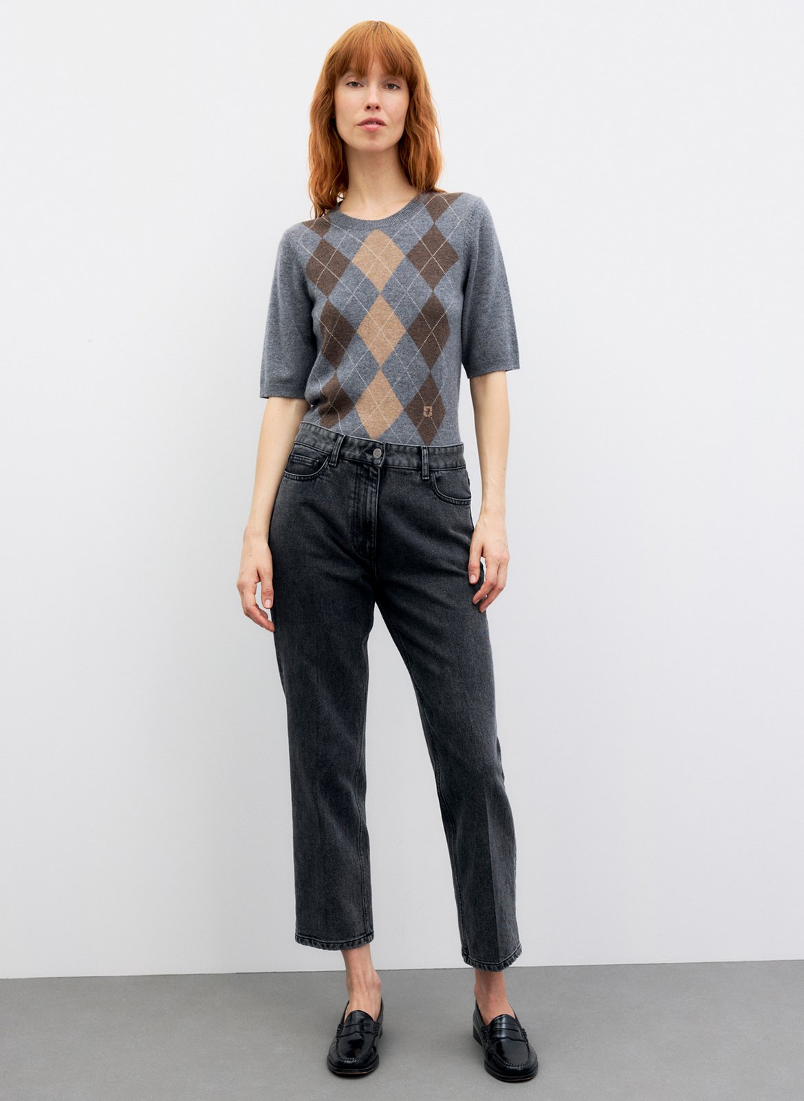 Jean droit en coton mélangé GERARD DAREL Gris