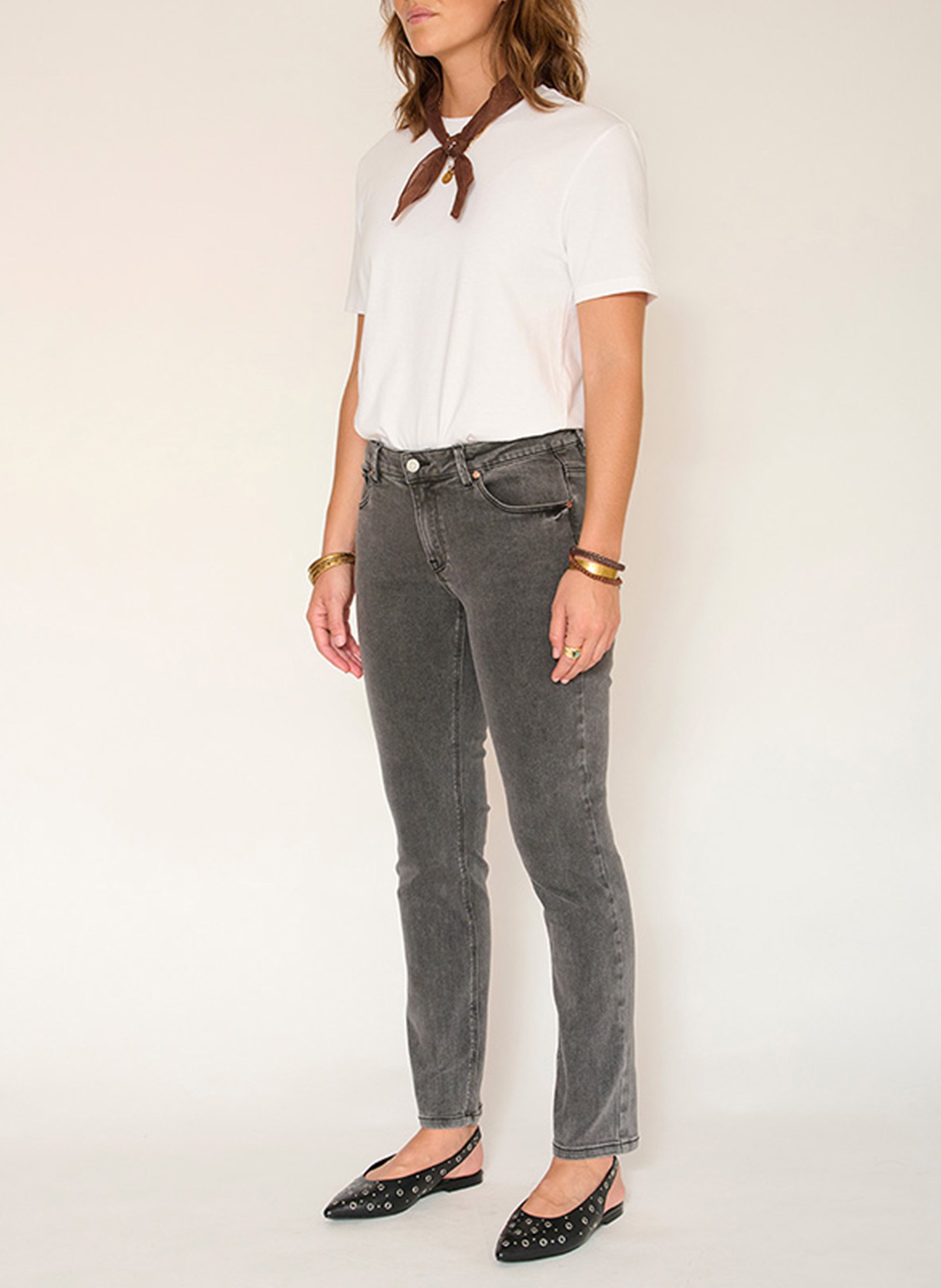 Skinny Jeans in Stone-Washed-Optik MKT Grau
