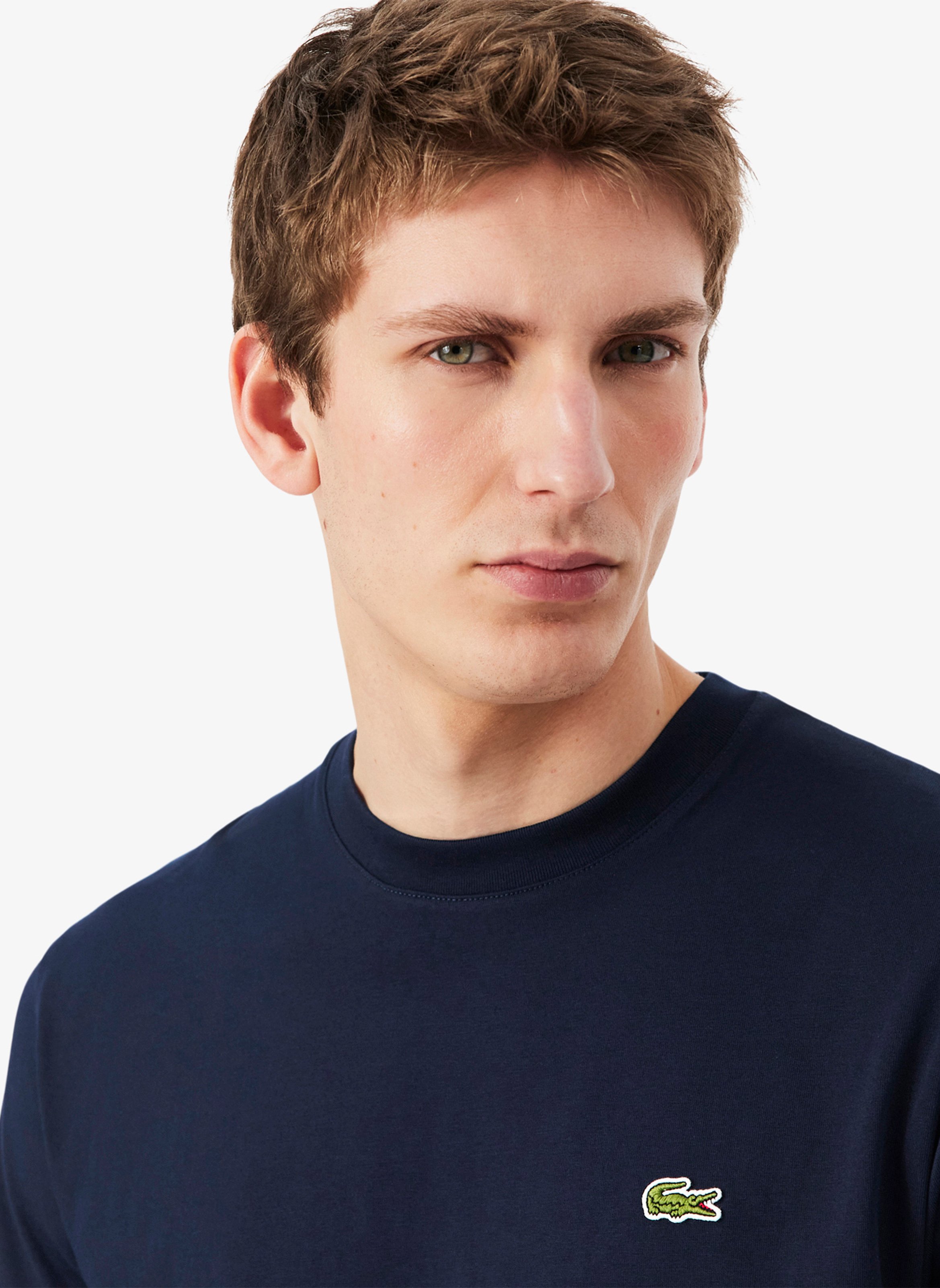 Einfarbiges T-Shirt mit Baumwolllogo LACOSTE Blau