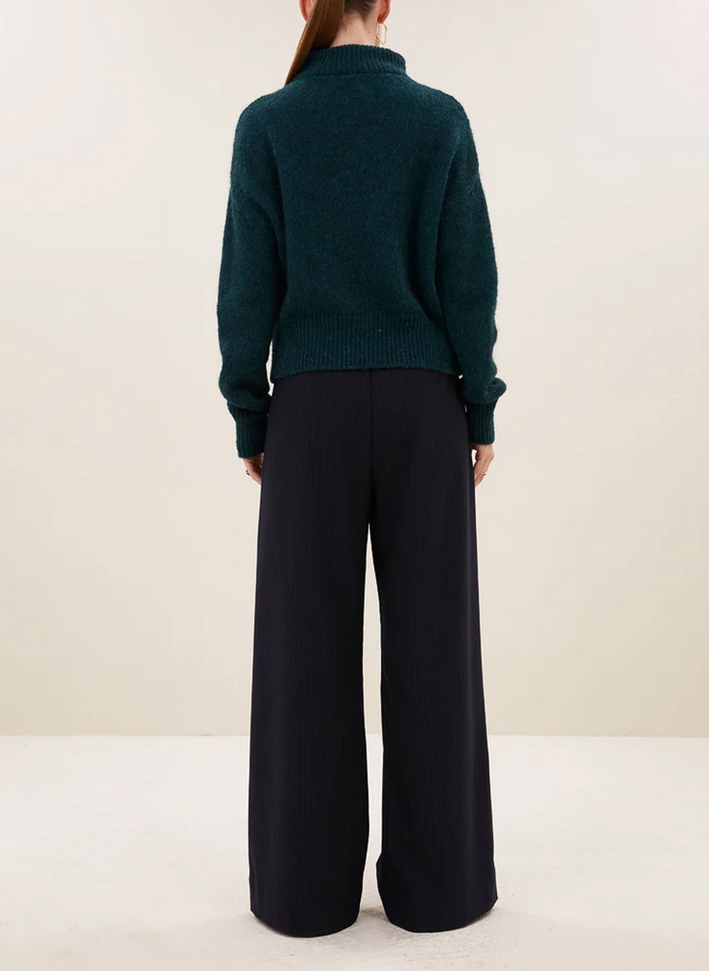 Oversized trui met truckerkraag | Groen BY BAR Dames