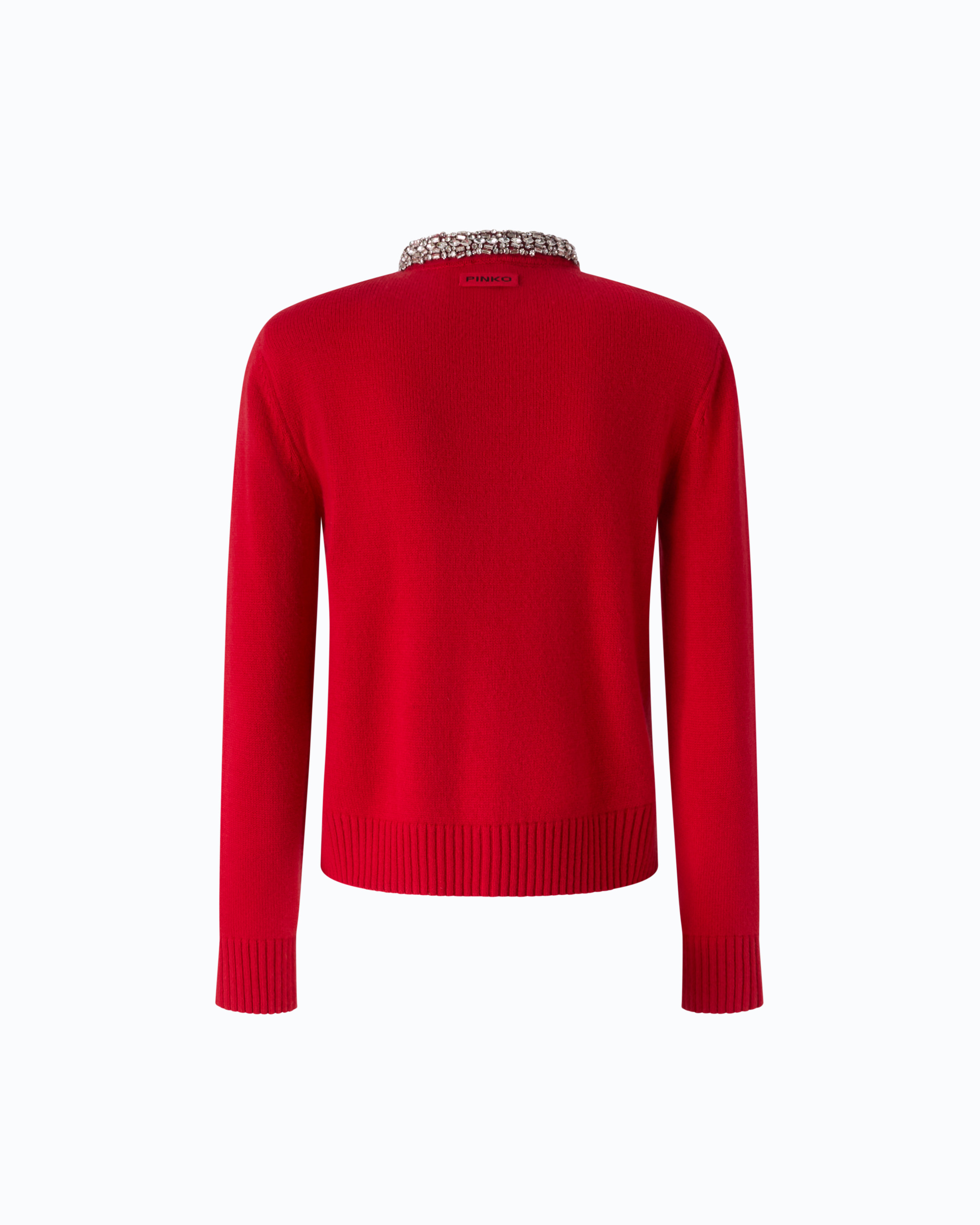 Jewelled Collar Cardigan PINKO Red