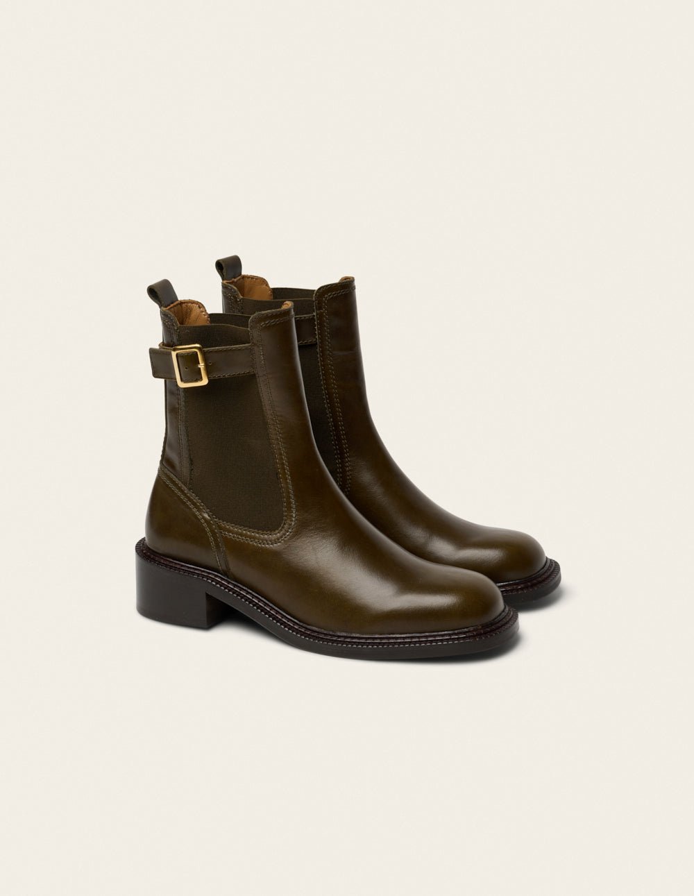 Bottines à talons ODAJE Kaki