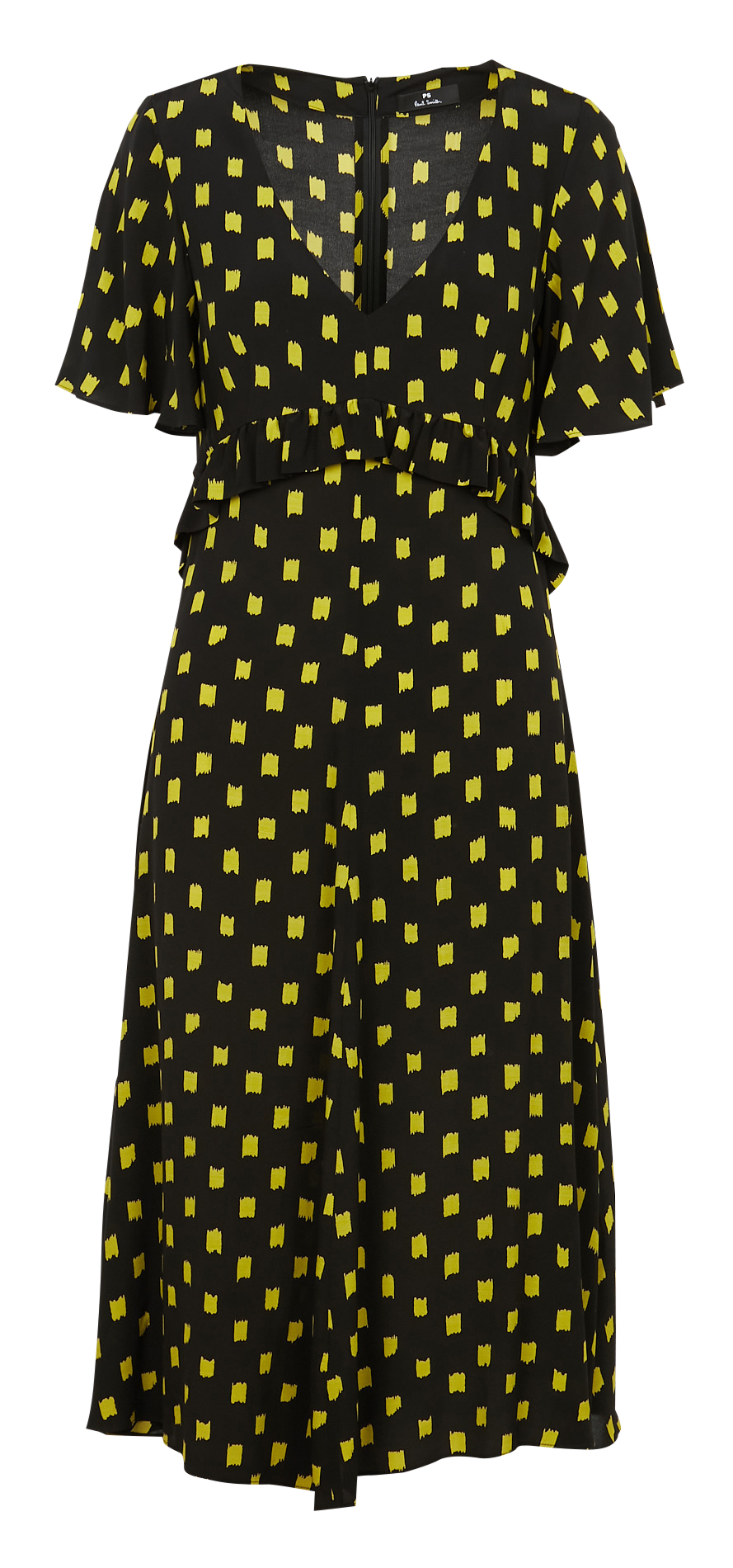 Printed viscose ruffle midi dress PAUL SMITH Black