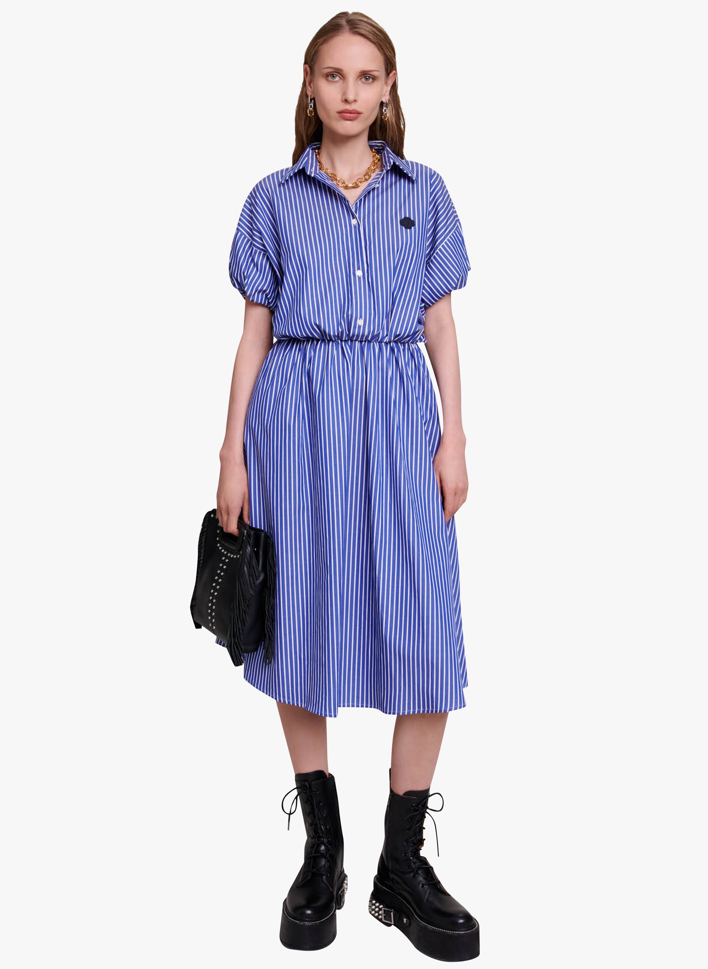 Maje striped store shirt dress