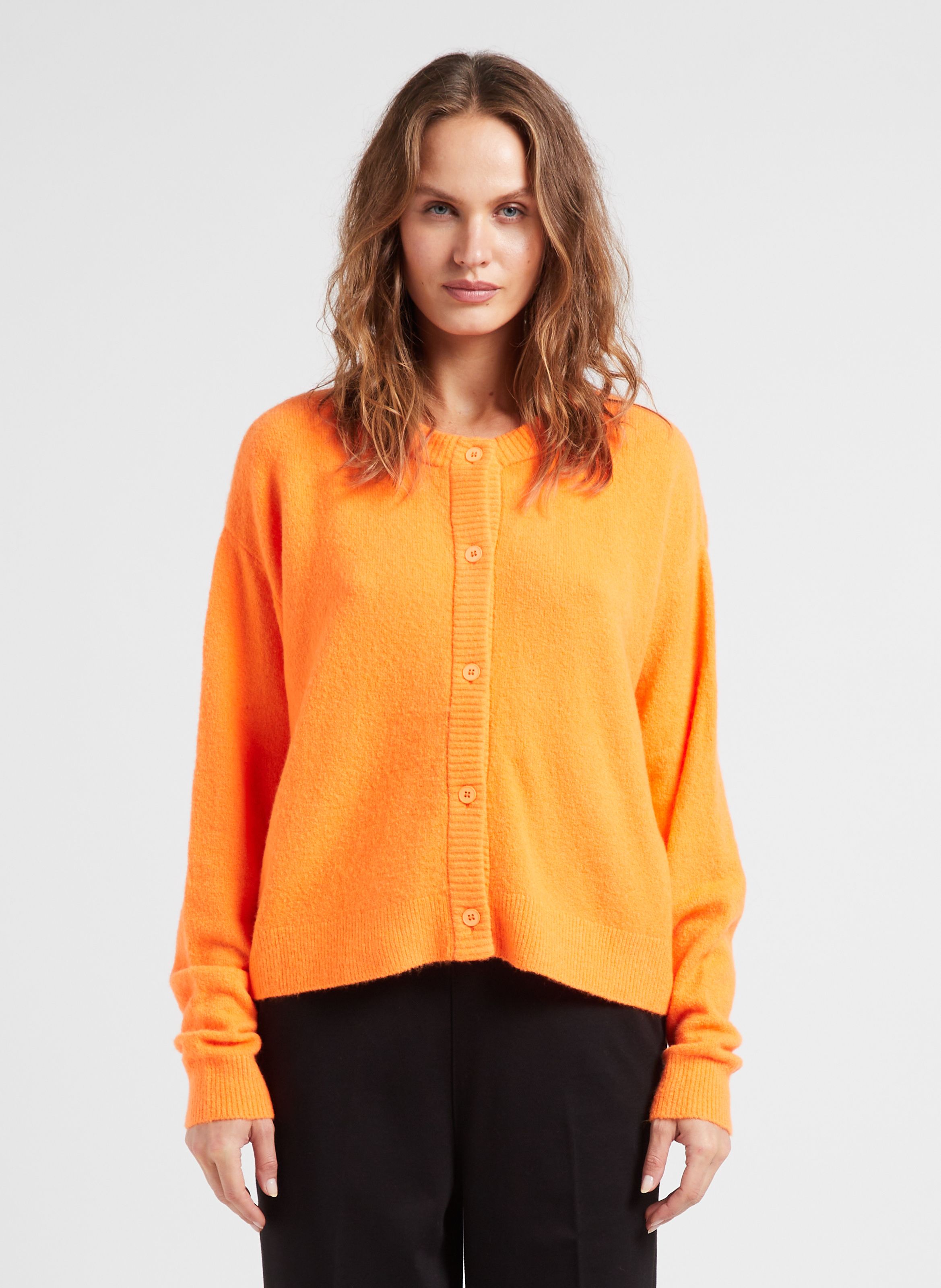 Cardigan femme 2024 orange