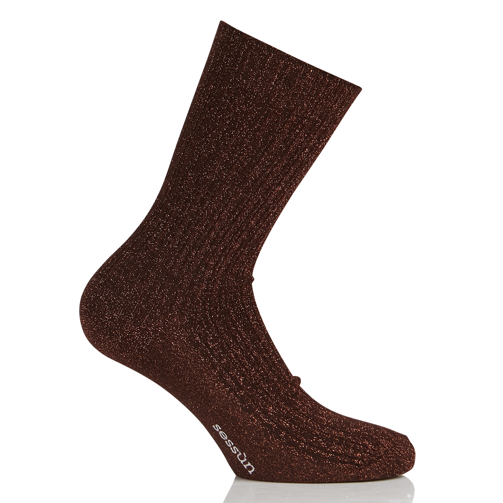 Chaussettes métallisées en coton SESSUN Marron