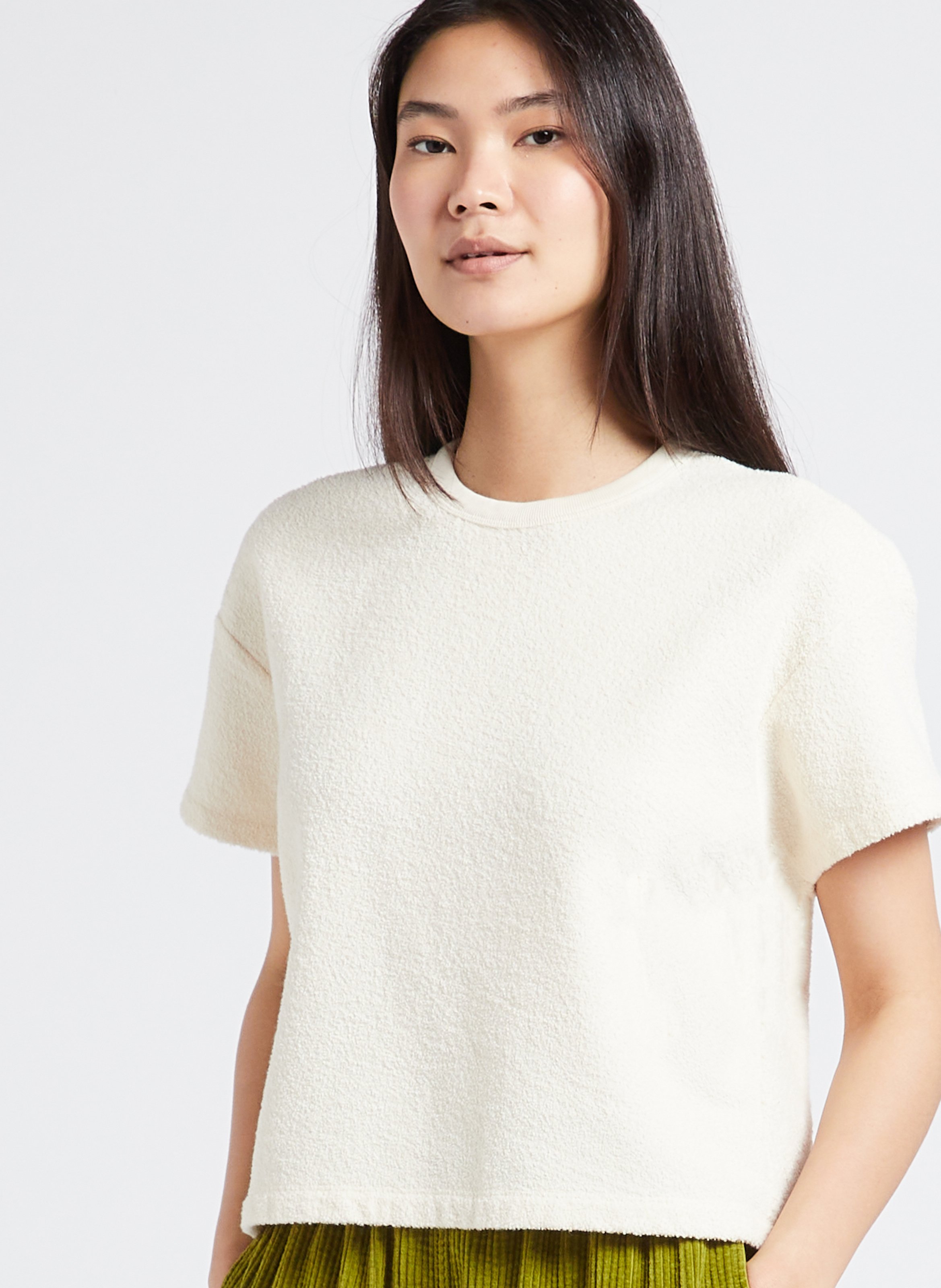 Tee-shirt ample col rond en coton bio AMERICAN VINTAGE Beige