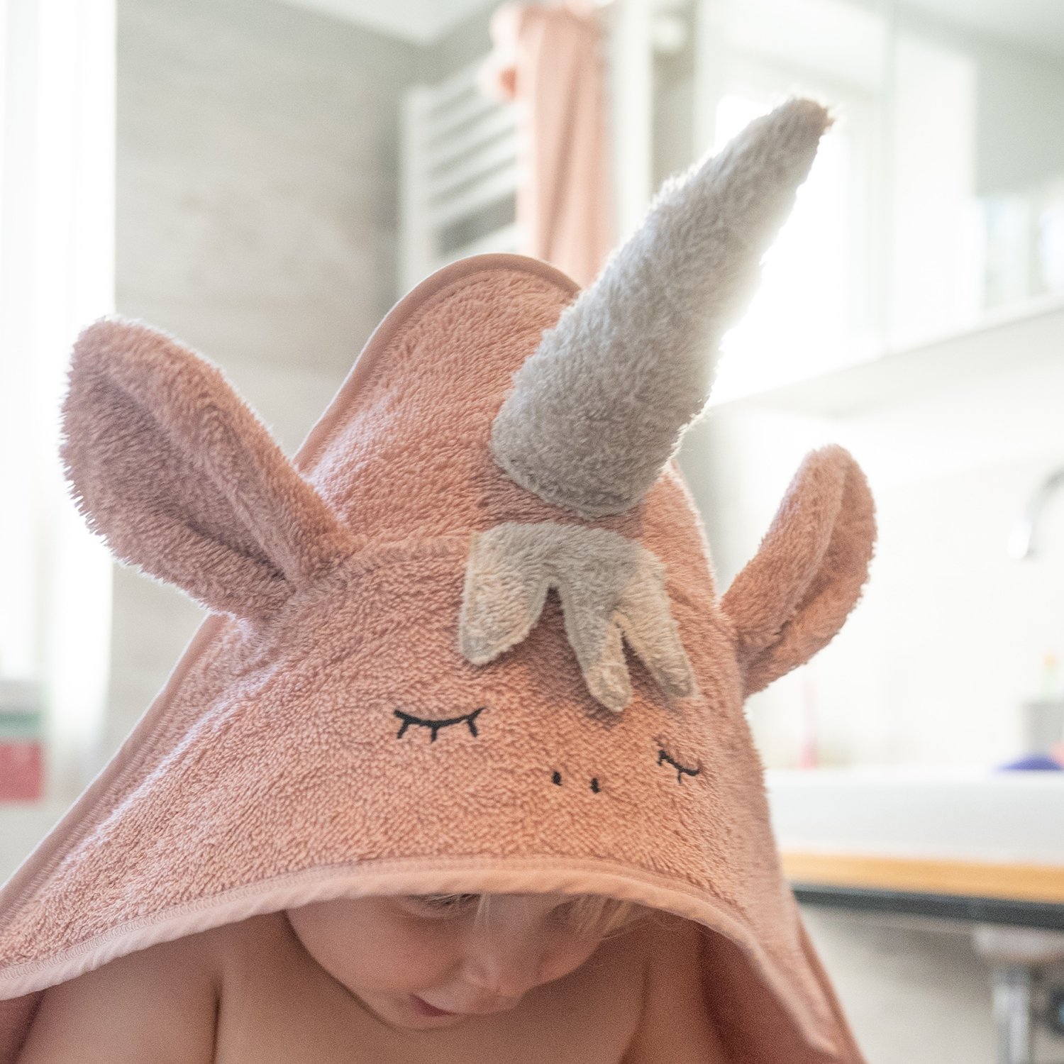 Unicorn hooded towel KINDSGUT Pink
