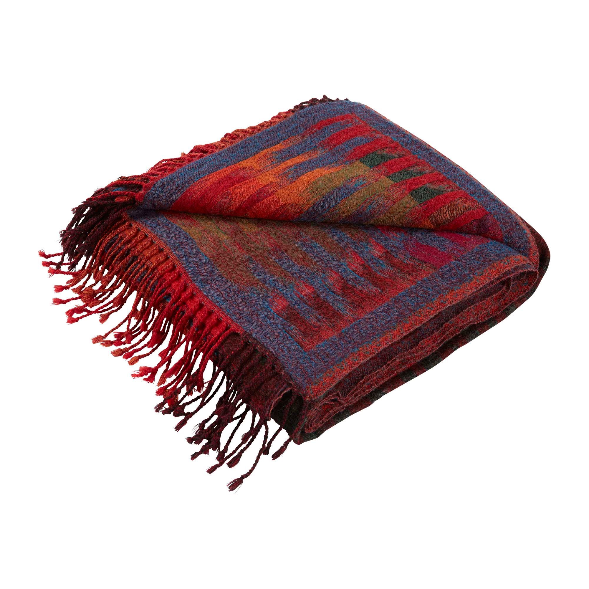 Plaid pure laine MADURA Rouge