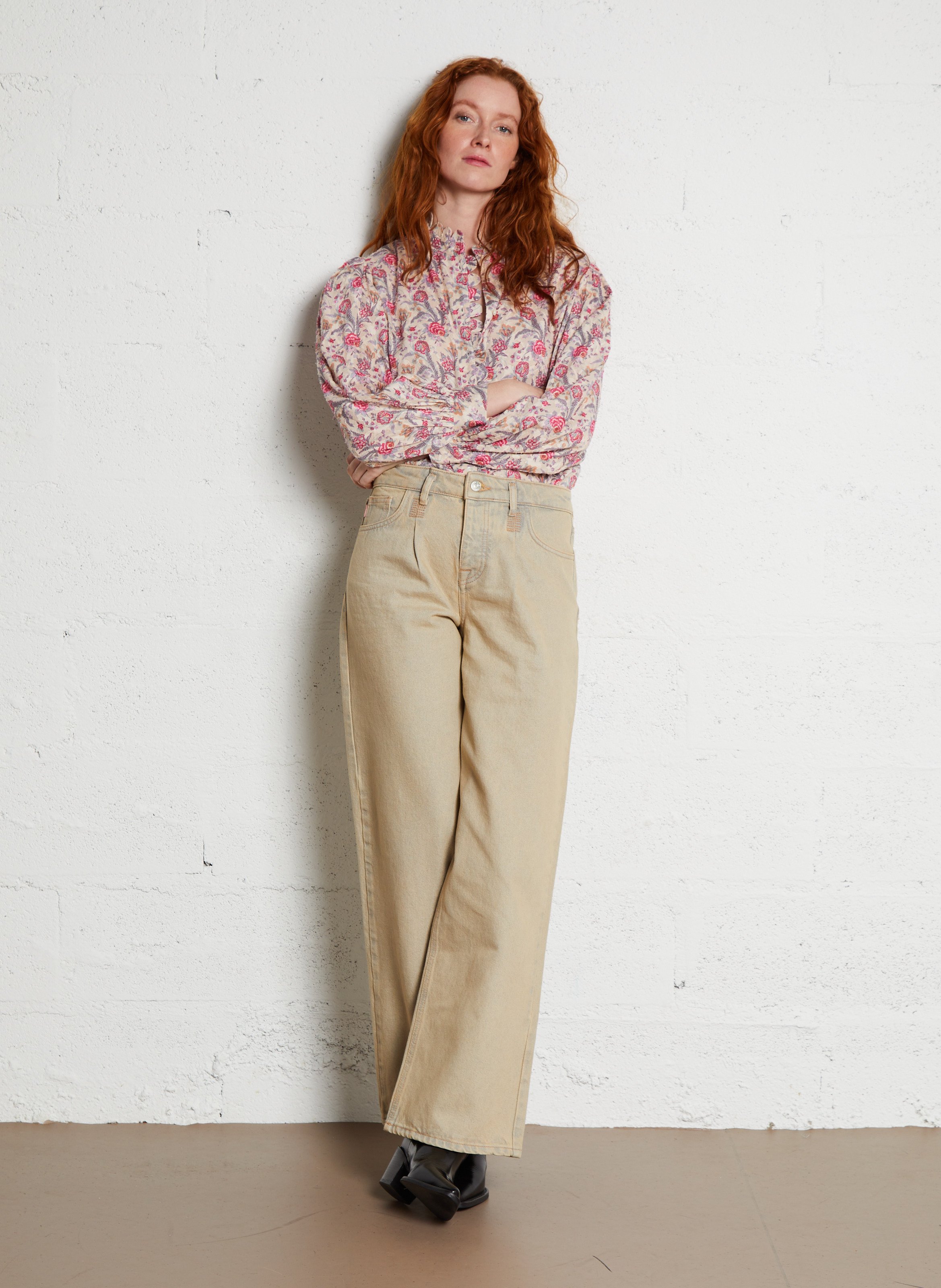 Chemise droite fleurie à col rond ANTIK BATIK Multicolore