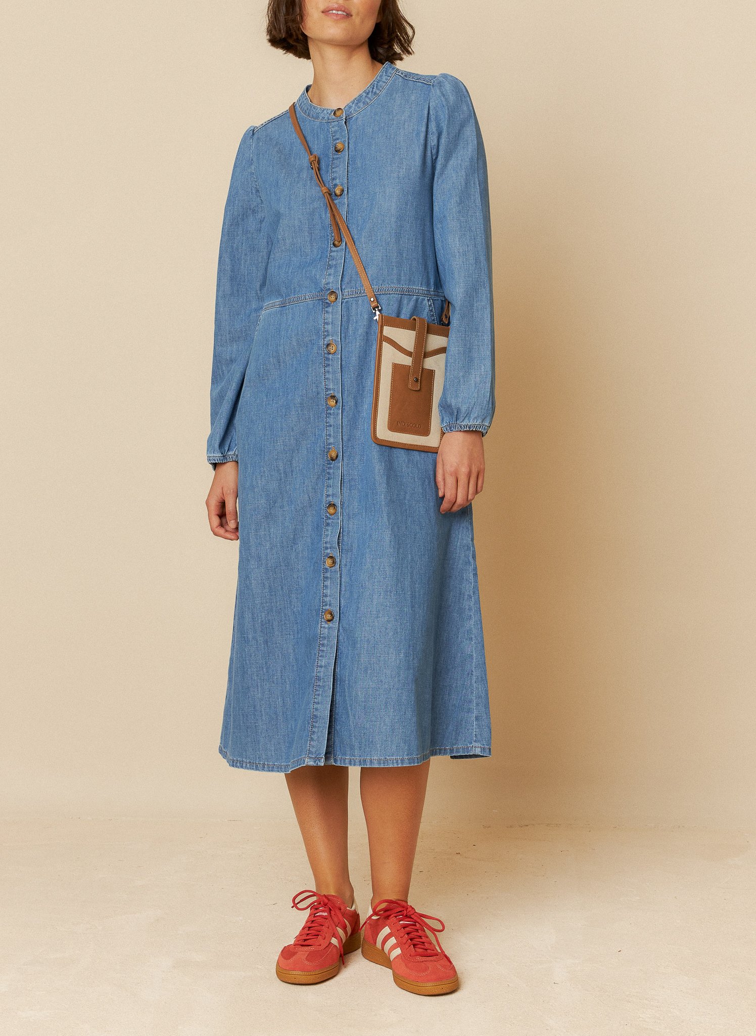 Midi cotton shirt dress INDI & COLD Jean Stone