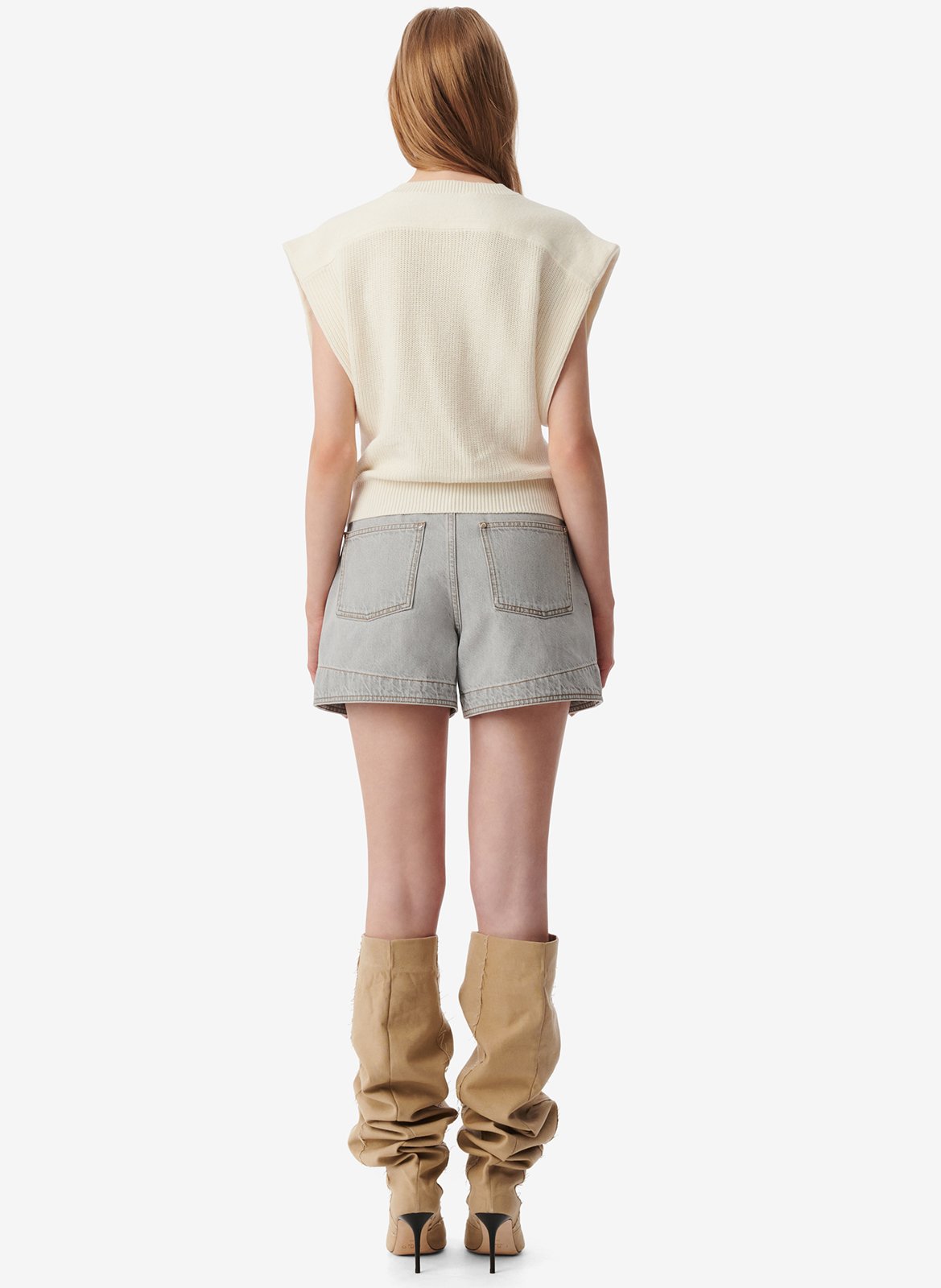 Sleeveless cotton and cashmere sweater IRO Beige