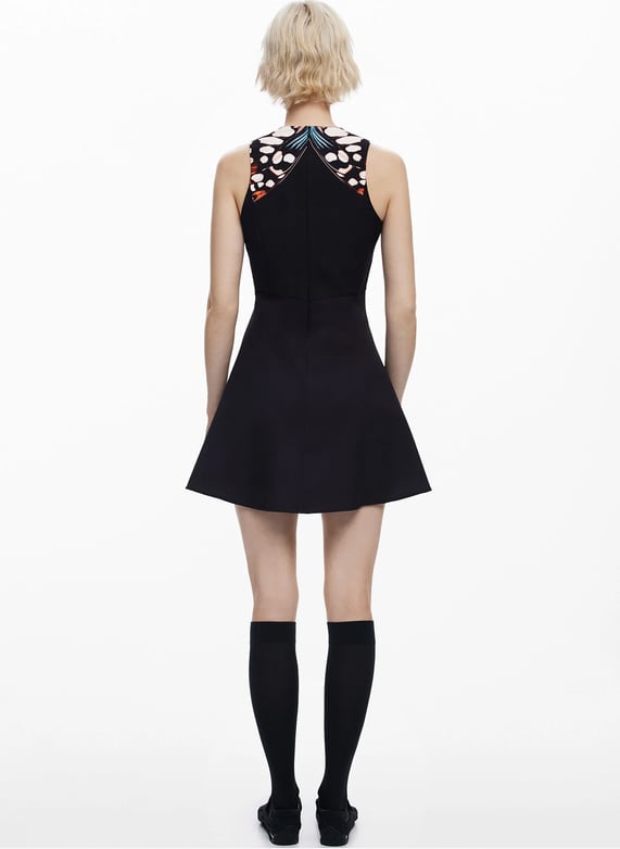 Bleu Marine Robe Chemise Robe Imitation Desigual Robe Courte Col