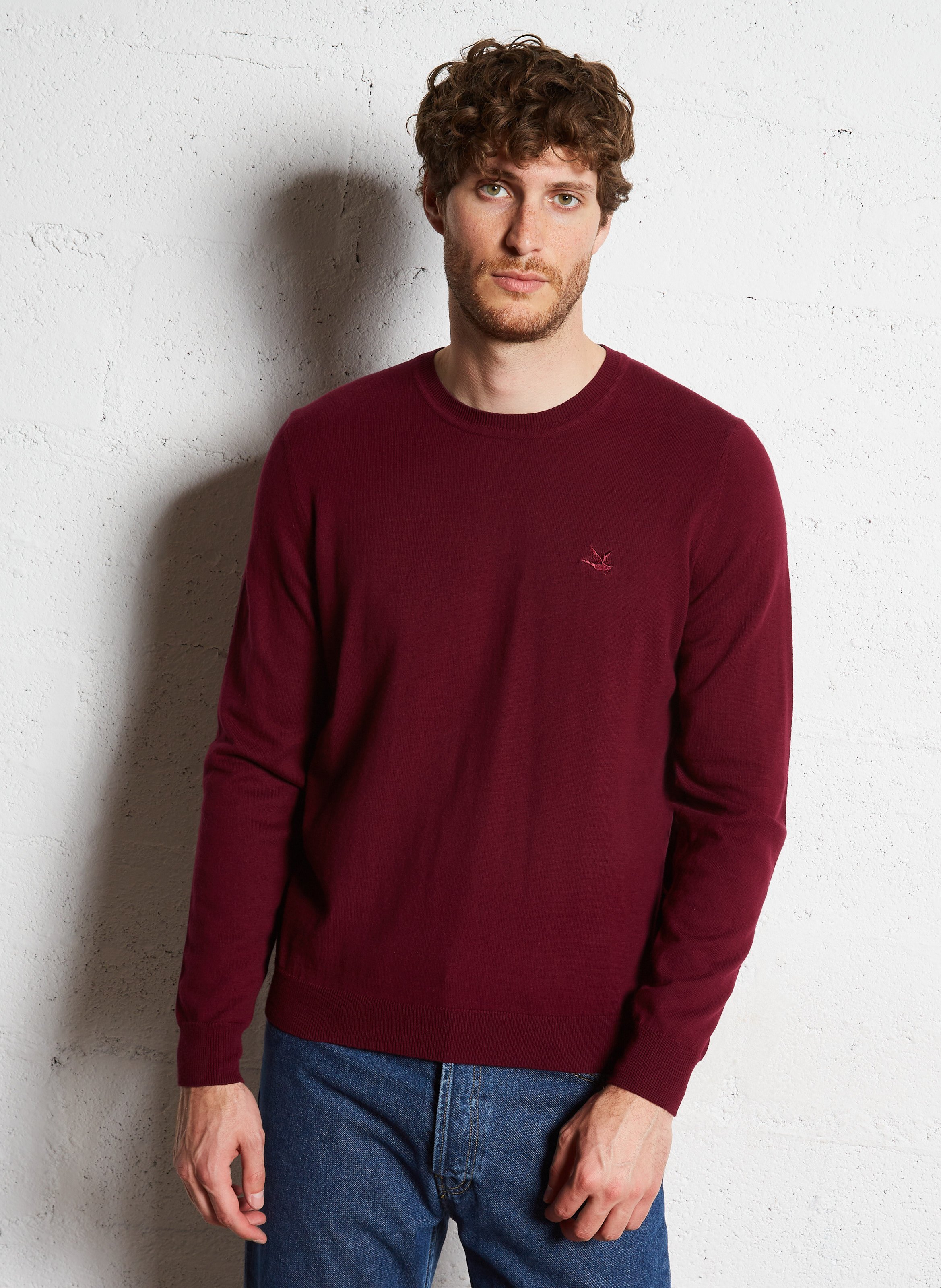 Colour block cotton sweater CHEVIGNON Red