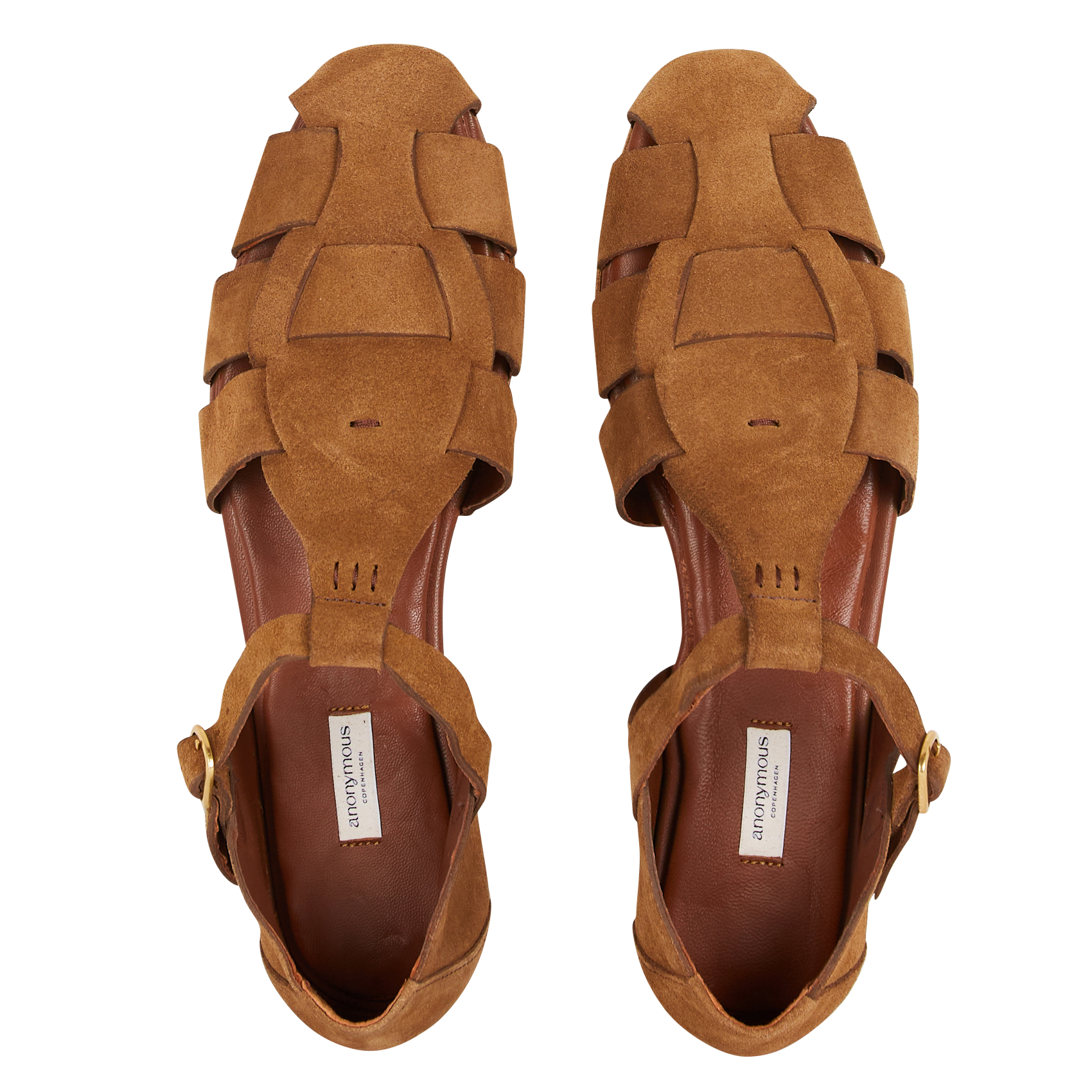 Sandales plates en cuir ANONYMOUS COPENHAGEN Marron